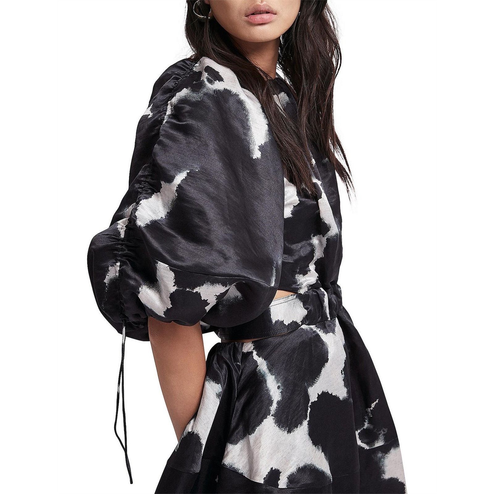 Aje AJE Oxidised Puff-sleeved Cutout Mini Dress navy size US 2 Size XS / US 0-2 / IT 36-38 - 5 Thumbnail