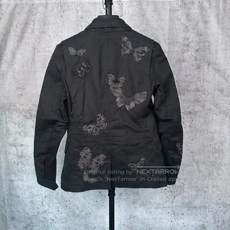 Valentino Valentino Black Cotton Jacket with Butterfly Embroidery . Size US M / EU 48-50 / 2 - 2 Thumbnail