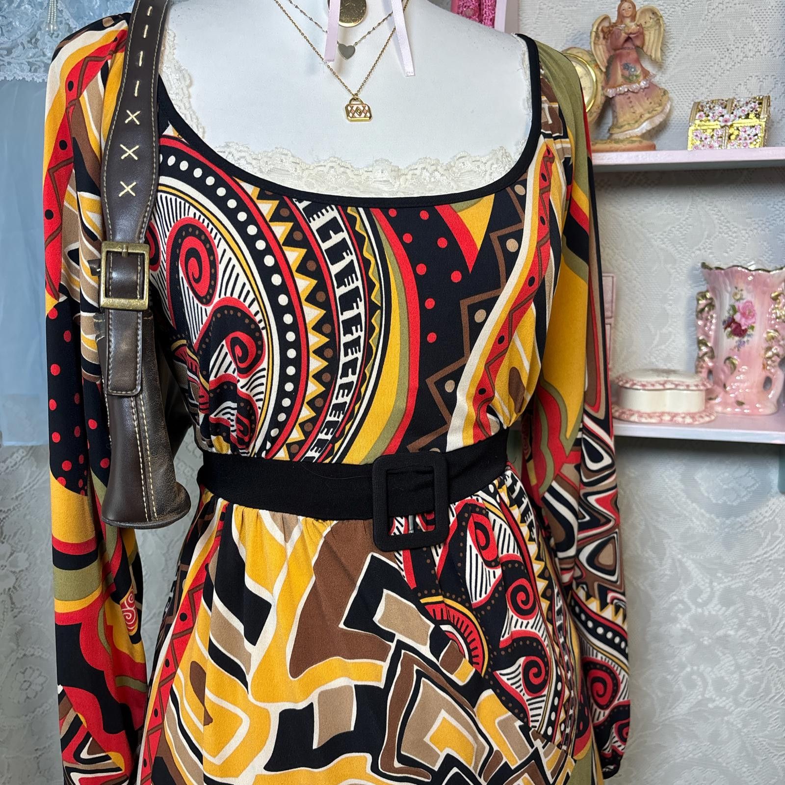 Other y2k orange tie back office siren blouse Size ONE SIZE - 2 Thumbnail