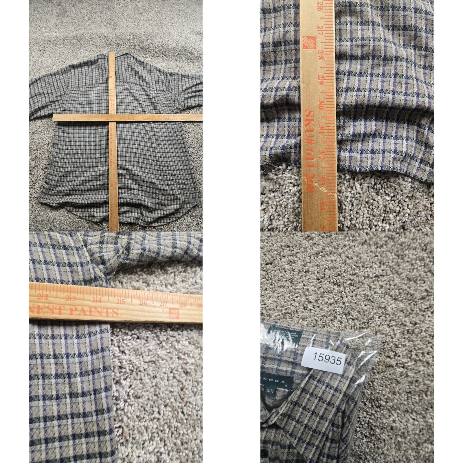 Vintage VINTAGE Tundra Shirt Men XL Yellow Beige Plaid Button-Up Long Sleeve Rayon Blend/Cotton Brown Size US XL / EU 56 / 4 - 9 Thumbnail