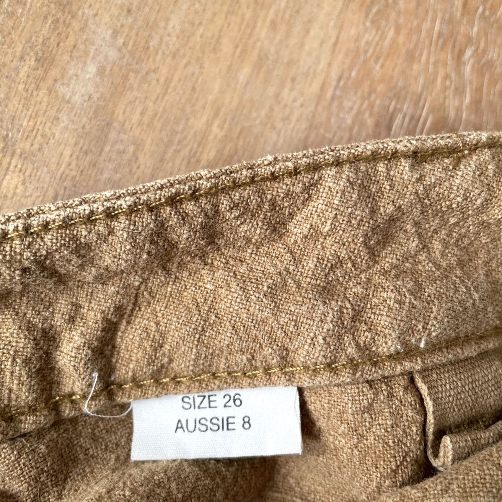 Rolla's Rolla's Ramie Pants Womens Size 26x27 Wide-Leg High Rise Brown Boho Retro Size 27" / US 4 / IT 40 - 6 Thumbnail