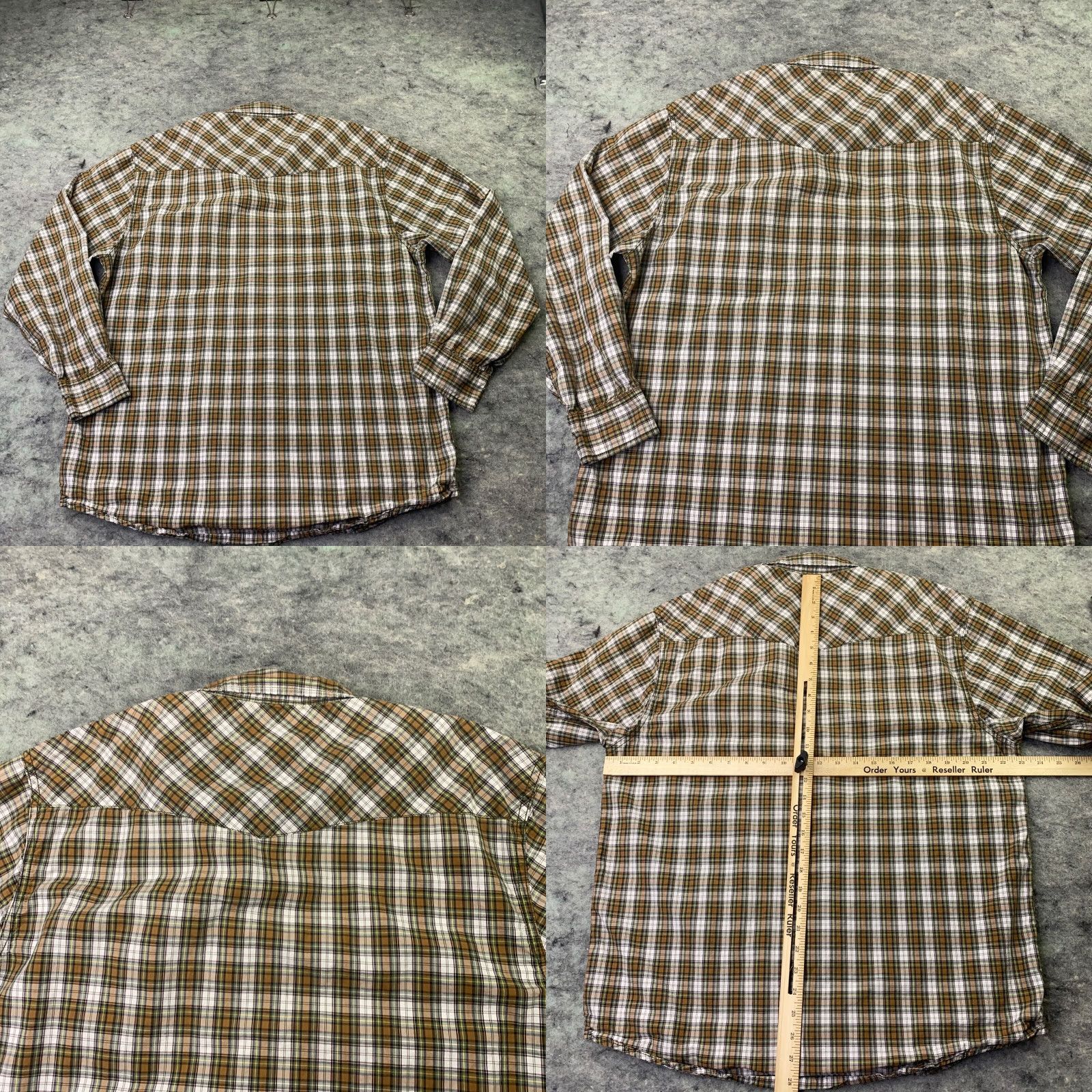 Route 66 VINTAGE Route 66 Brown Plaid Button-Up Shirt Large Mens Western Cowboy Snap Size US L / EU 52-54 / 3 - 8 Thumbnail
