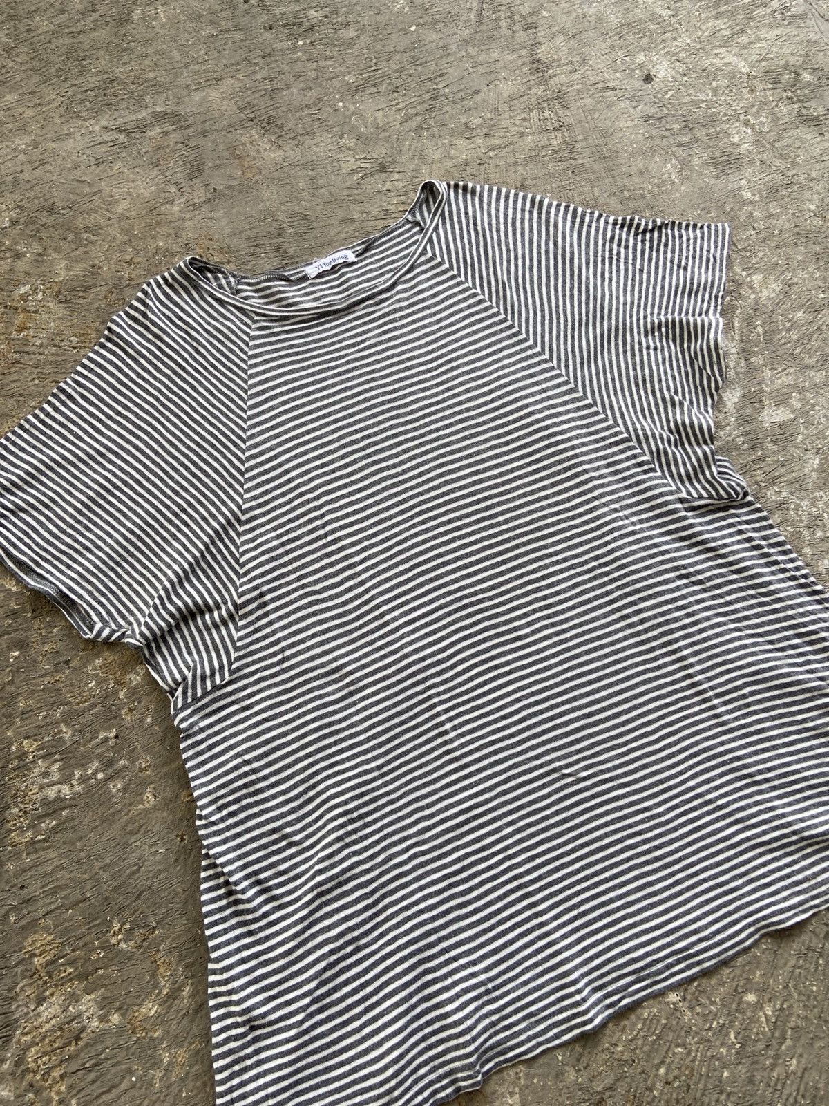 Yohji Yamamoto 2000s Y’s For Living - Yohji Yamamoto Stripe Boxy T-Shirt Size M / US 6-8 / IT 42-44 - 2 Thumbnail
