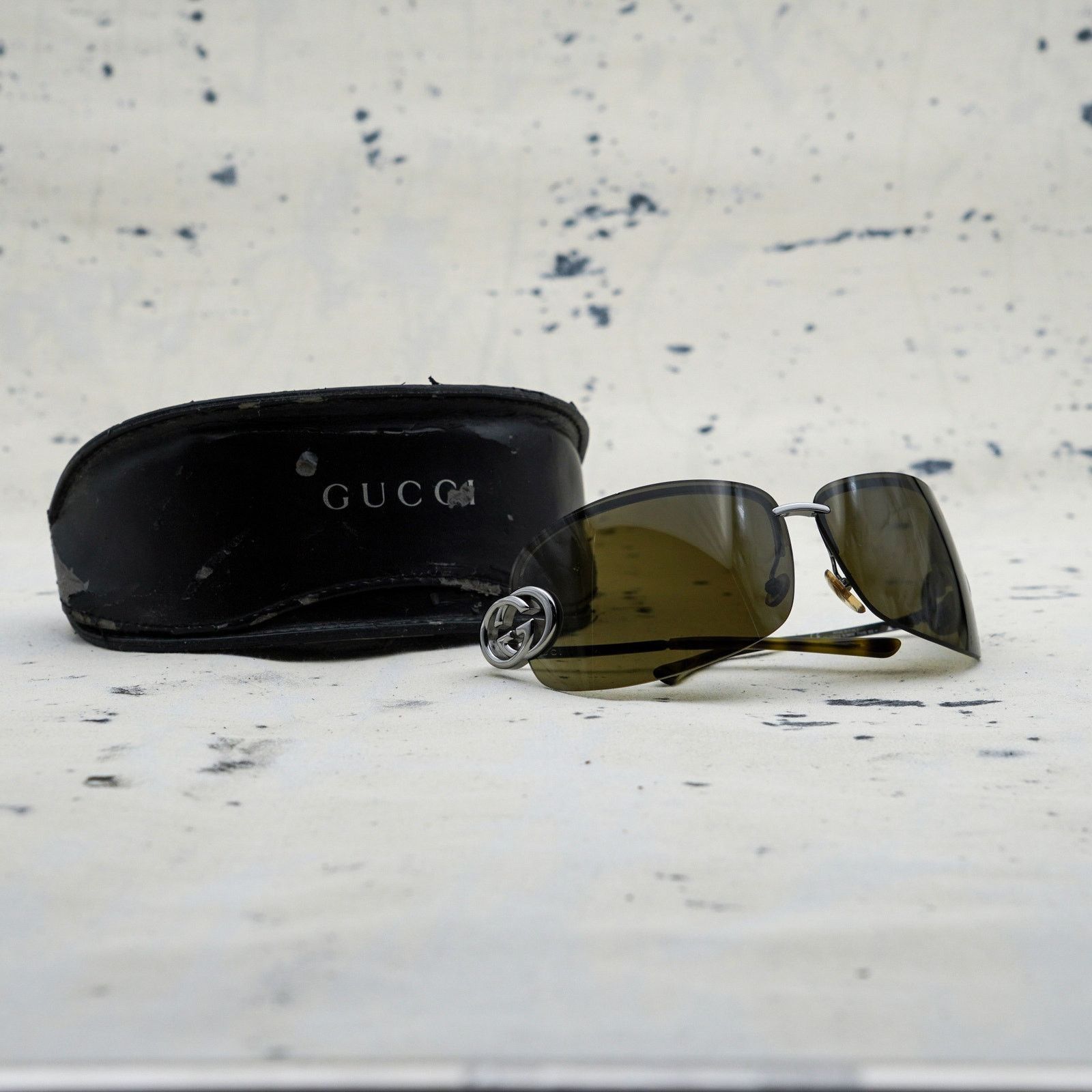 Gucci Vintage gucci silver gg logo rimless shield y2k sunglasses Size ONE SIZE - 8 Thumbnail