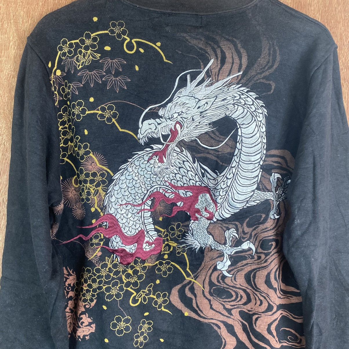 Japanese Brand Karakuri DRAGON LOGO VINTAGE SWEATSHIRT #K01584 Size US M / EU 48-50 / 2 - 14 Thumbnail