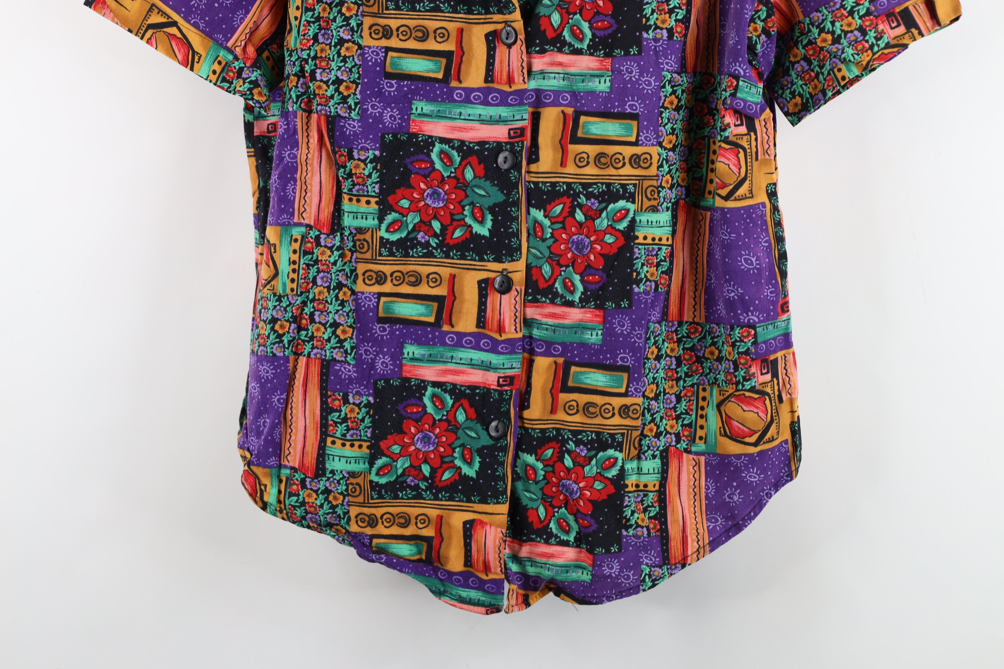 Vintage Vintage 90s Streetwear Flower Camp Collar Button Shirt USA Size M / US 6-8 / IT 42-44 - 3 Thumbnail
