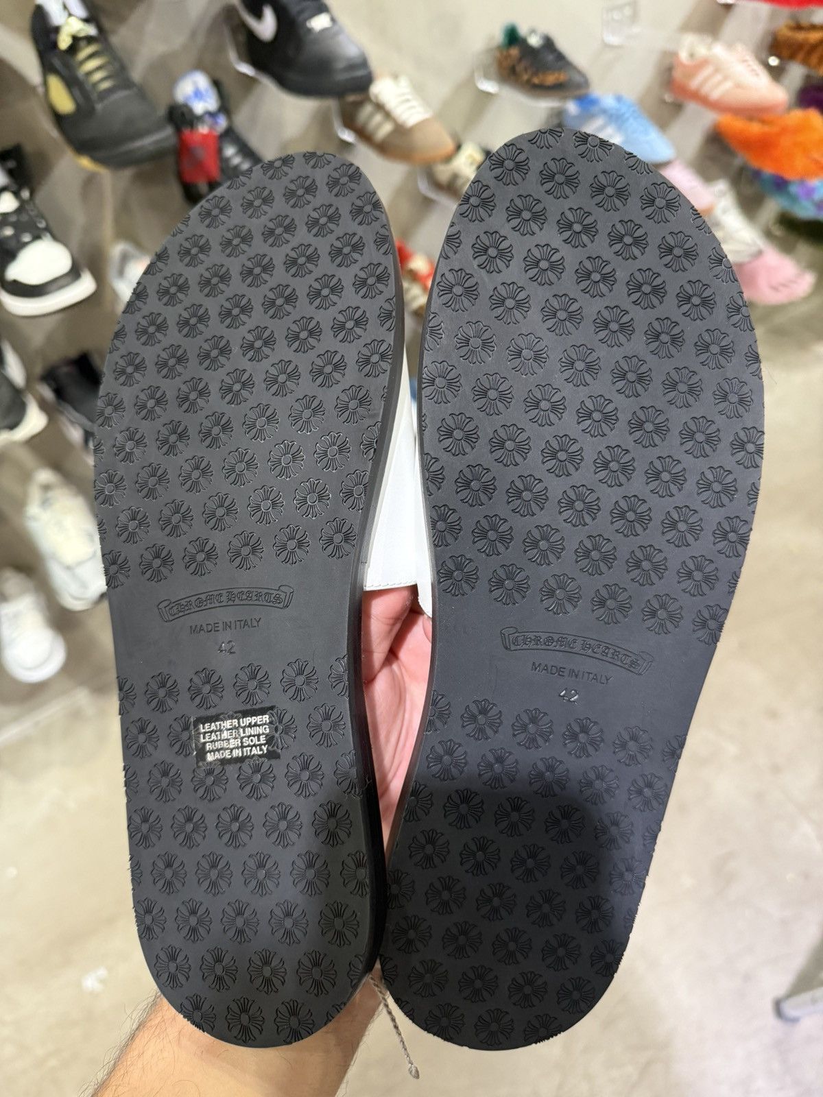 Chrome Hearts Chrome Hearts Leather Slides White Size US 9 / EU 42 - 4 Thumbnail