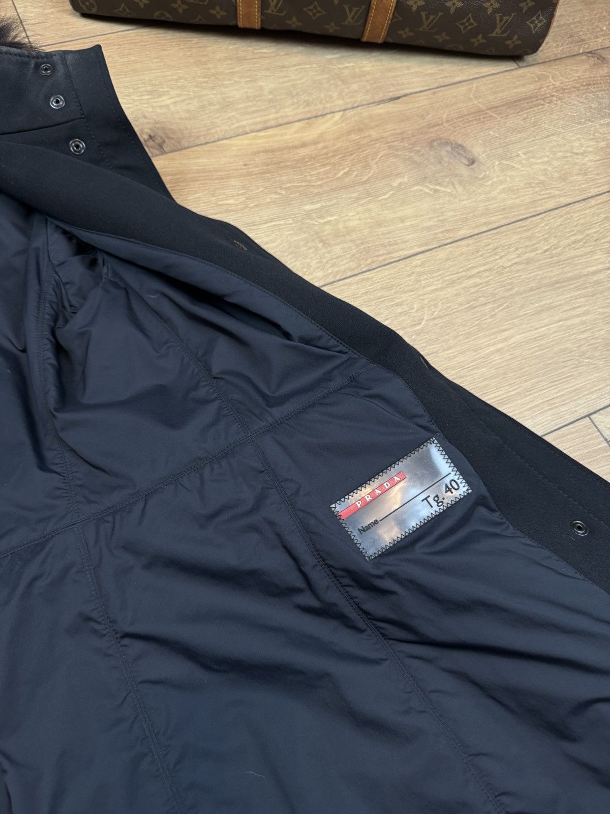 Prada Nylon coat blue fox fur Prada original rare luxury item Size S / US 4 / IT 40 - 5 Thumbnail