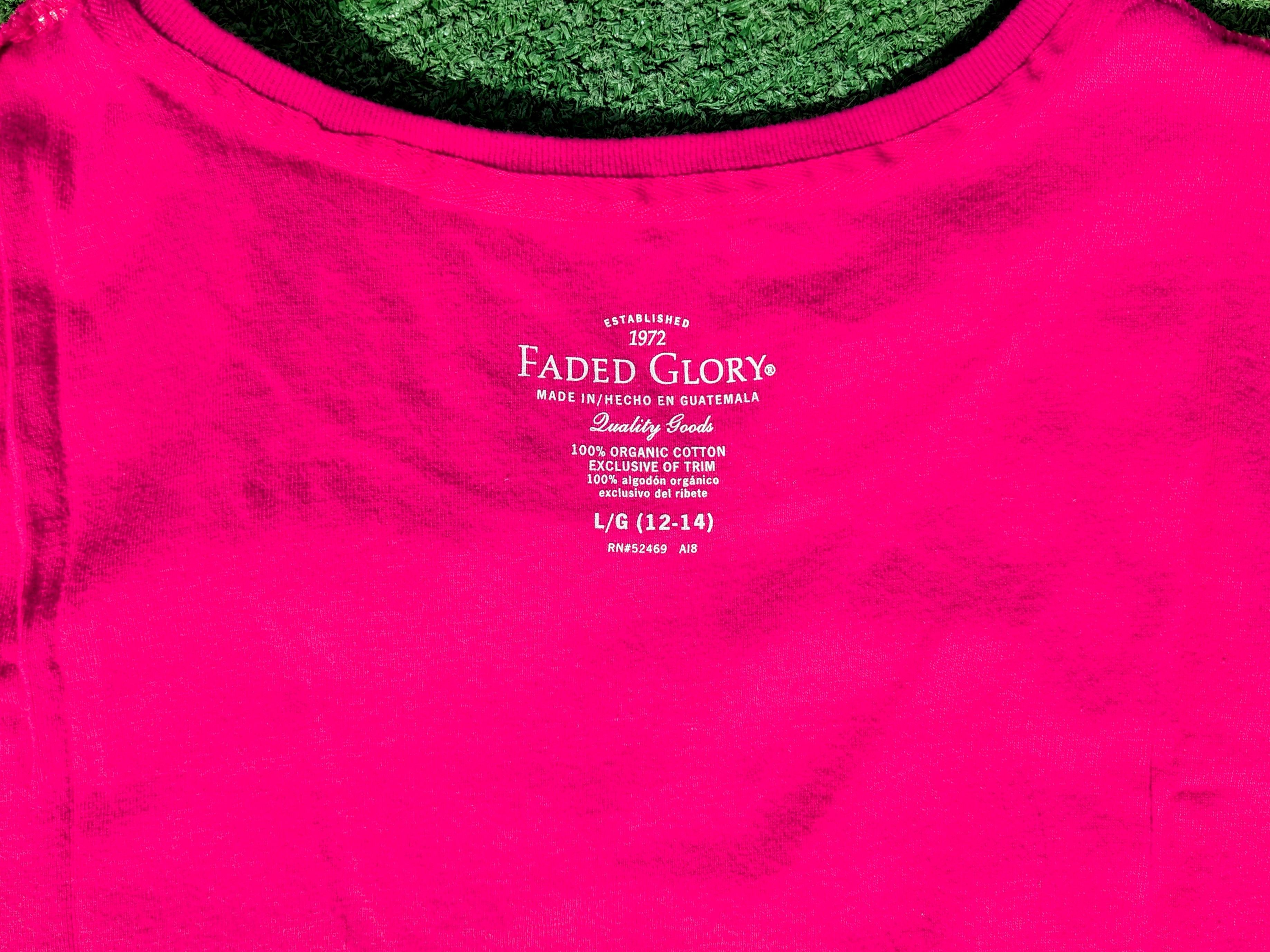 Faded Glory Faded Glory Basic T-Shirt Hot Pink Round Neck S/S Pullover Size L / US 10 / IT 46 - 5 Thumbnail