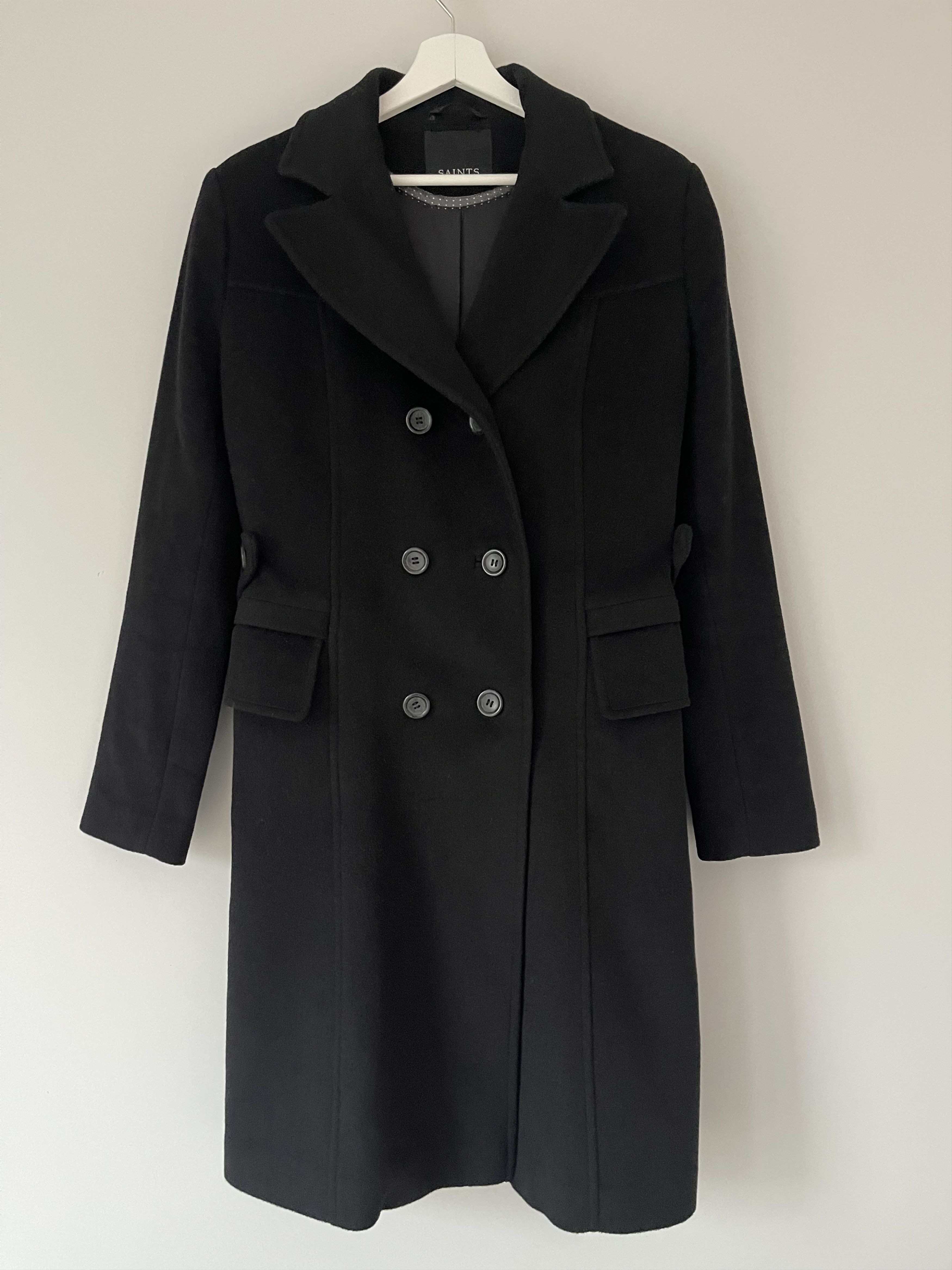 image of Coat Wool Cashmere Saints in Black, Women's (Size Large)