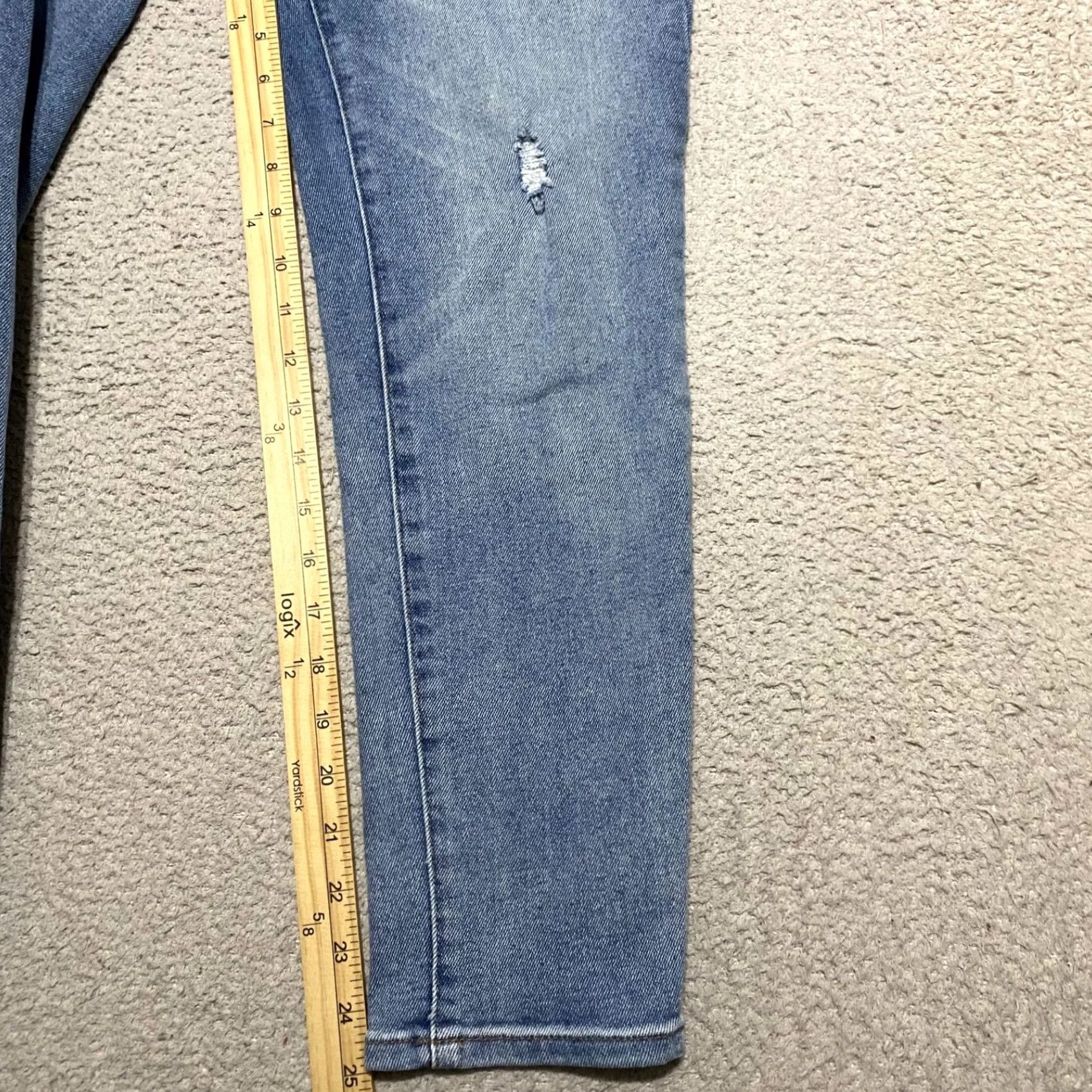 Vintage 1822 Denim Jeans Womens 10 Blue Medium Wash Distressed Tapered Mid Rise 25in Inseam Regular Size 10 Size 32" / US 10 / IT 46 - 6 Thumbnail