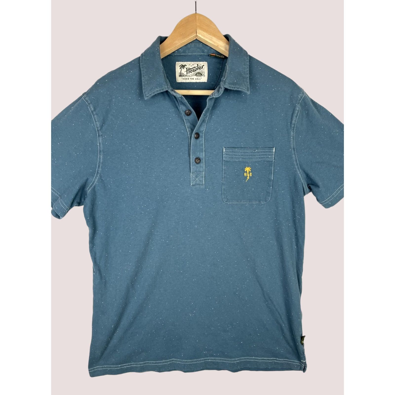 Howler Brothers Howler Bros Polo Shirt Mens M Blue Pocket Short Sleeve Collared Button Up Size US M / EU 48-50 / 2 - 1 Thumbnail