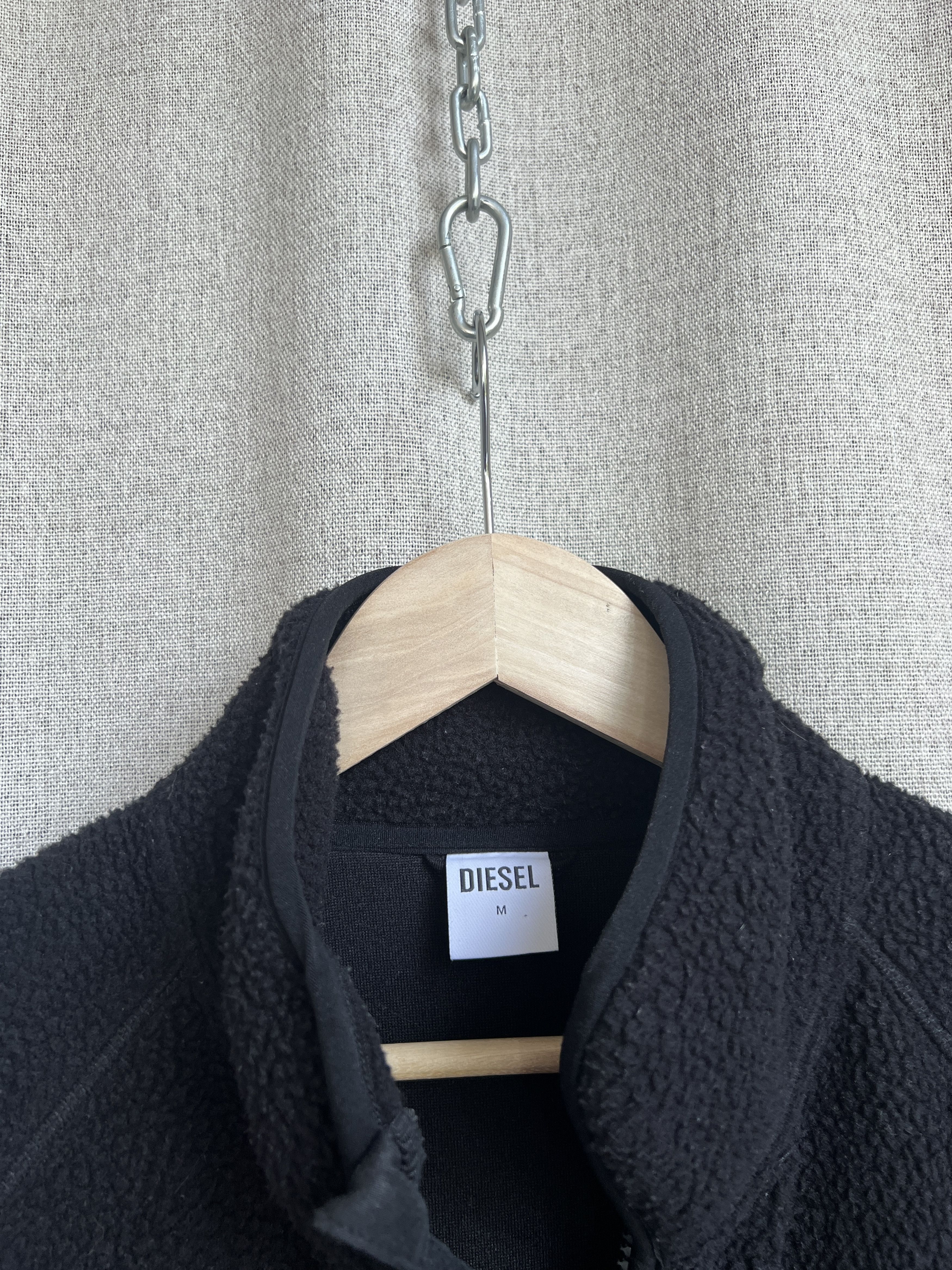 Diesel Diesel Black Teddy Fleece Full Zip Gorpcore Style Jacket Size US M / EU 48-50 / 2 - 9 Thumbnail