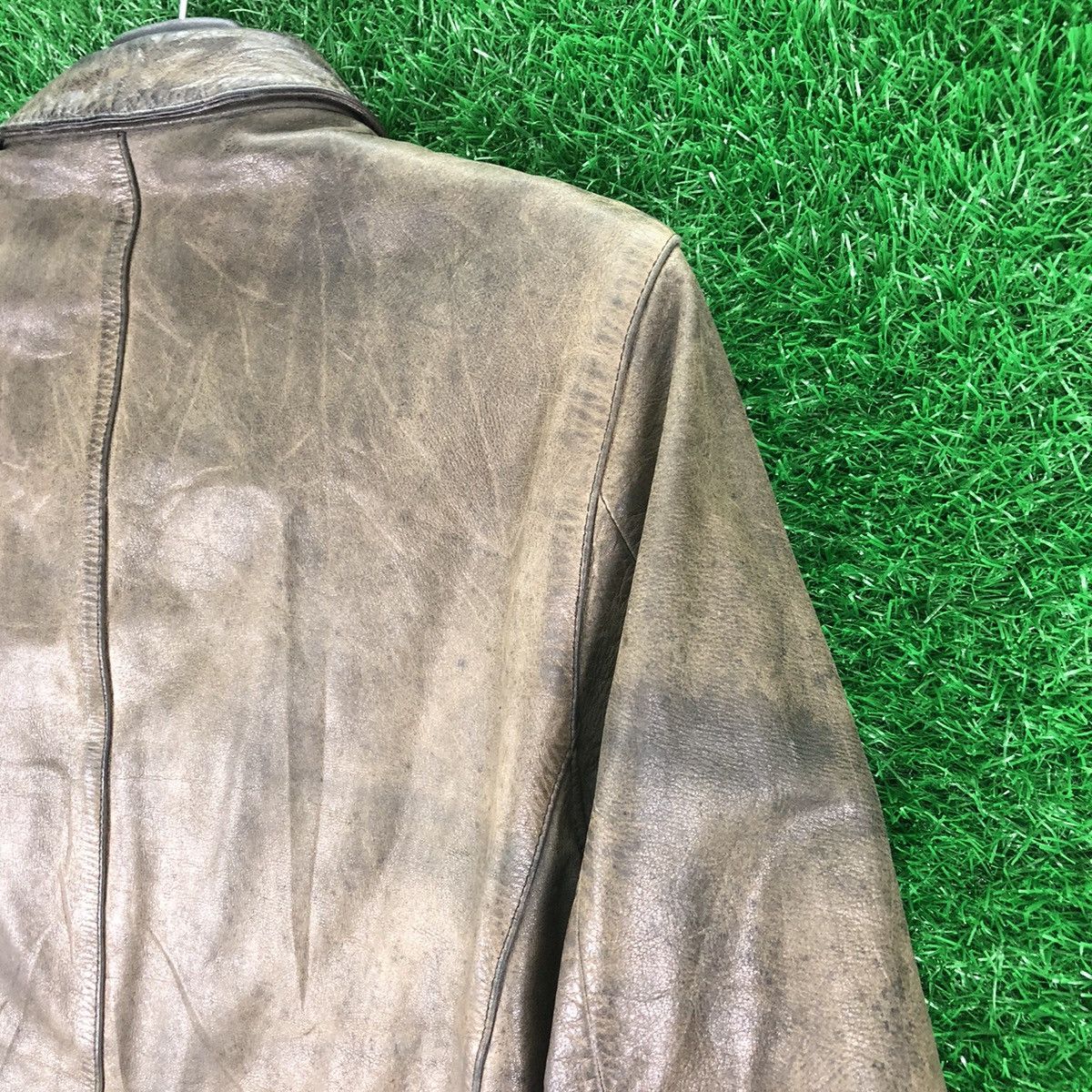 Japanese Brand Vintage 90's Leather Zipper Jacket by Jun Men Size US S / EU 44-46 / 1 - 5 Thumbnail