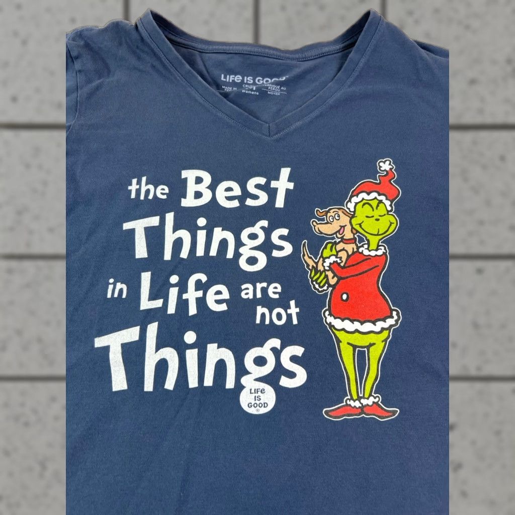 Life is Good Life is Good Women’s Crusher Longsleeve Shirt Grinch Size M Blue Womens Shirt Grinch 90s? Size M / US 6-8 / IT 42-44 - 1 Thumbnail