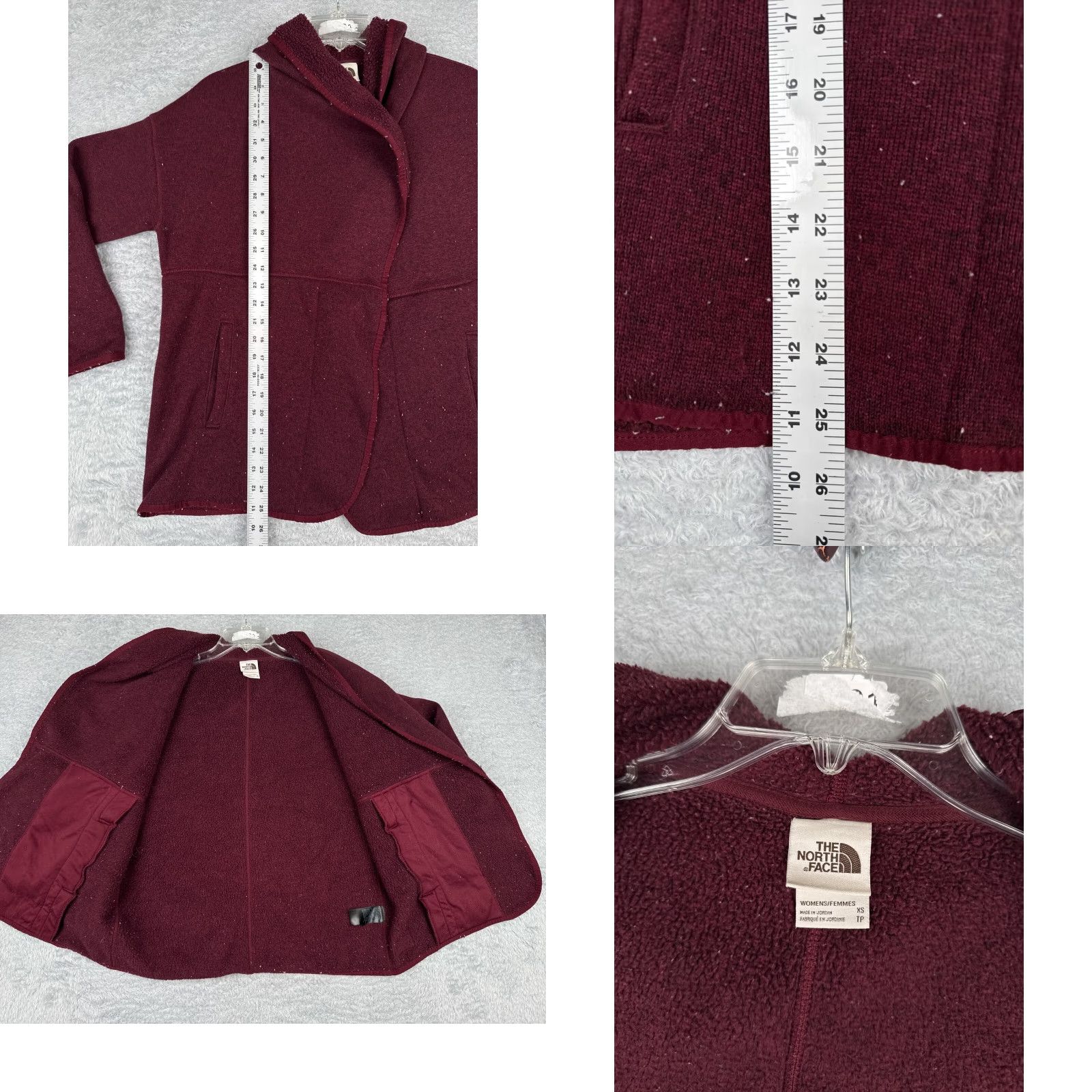 The North Face The North Face Sweater Cardigan Womens XS Red Hooded Knit Shell Logo Casual Buttonless Wrap Mock Neck A Size XS / US 0-2 / IT 36-38 - 8 Thumbnail