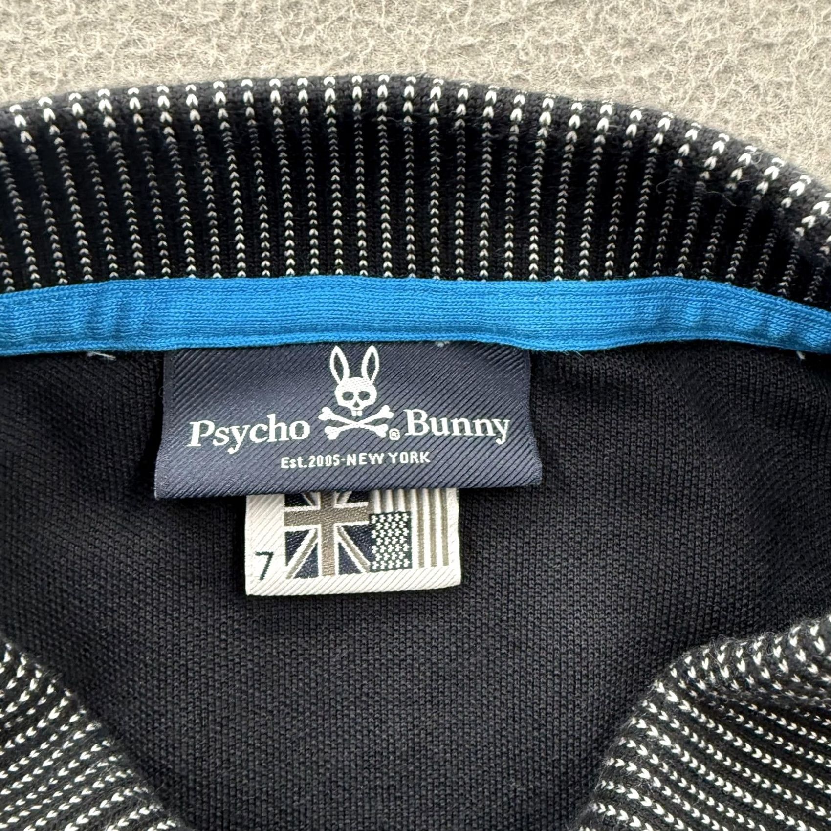 Psycho Bunny Psycho Bunny Polo Shirt Mens 3XL Blue Solid Pima Cotton Logo Collar Trim Casual Shirt Size US XXL / EU 58 / 5 - 3 Thumbnail