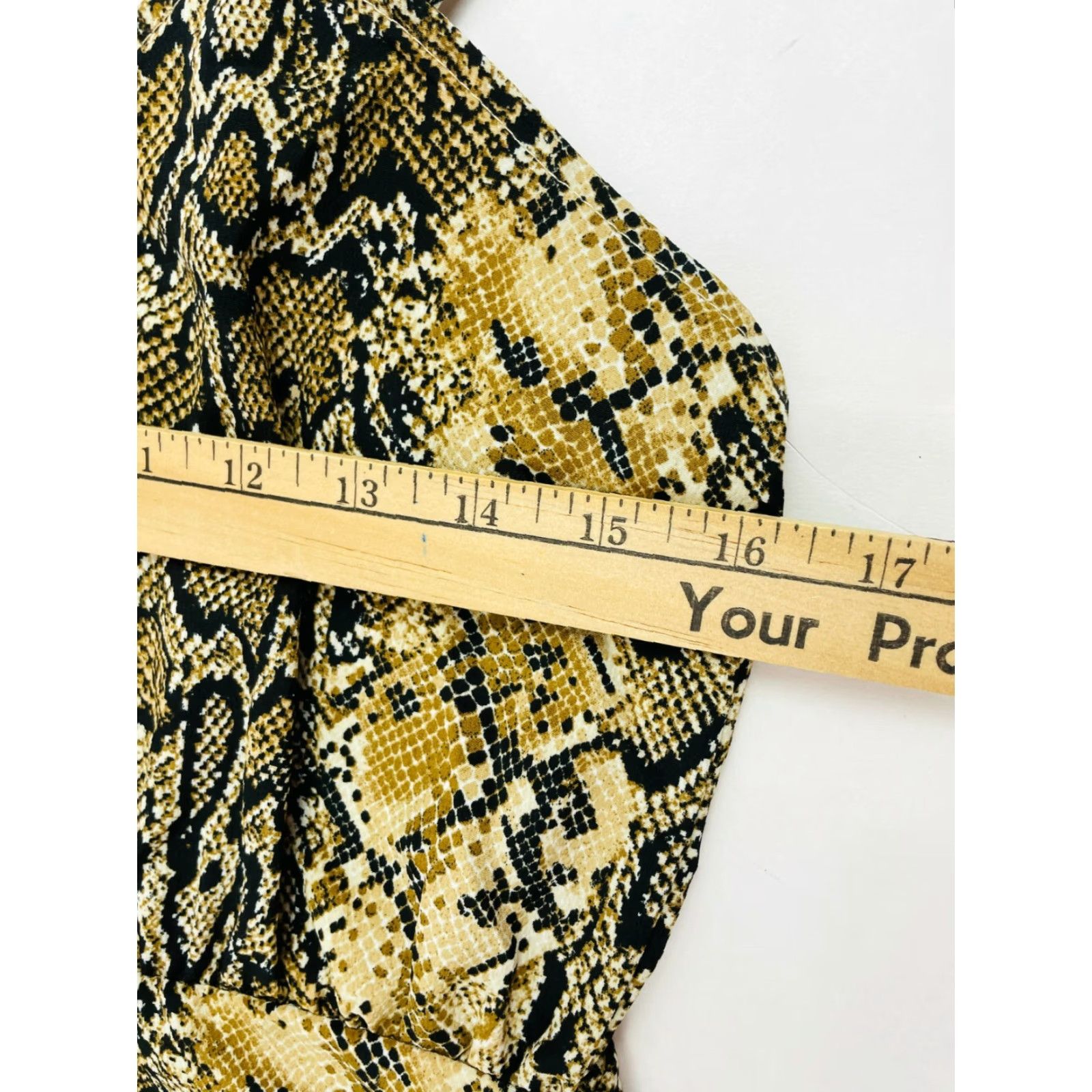 Vintage ABOUND Dress Women's Small Yellow Snake Pattern Ruched Front Knee Length Size S / US 4 / IT 40 - 6 Thumbnail