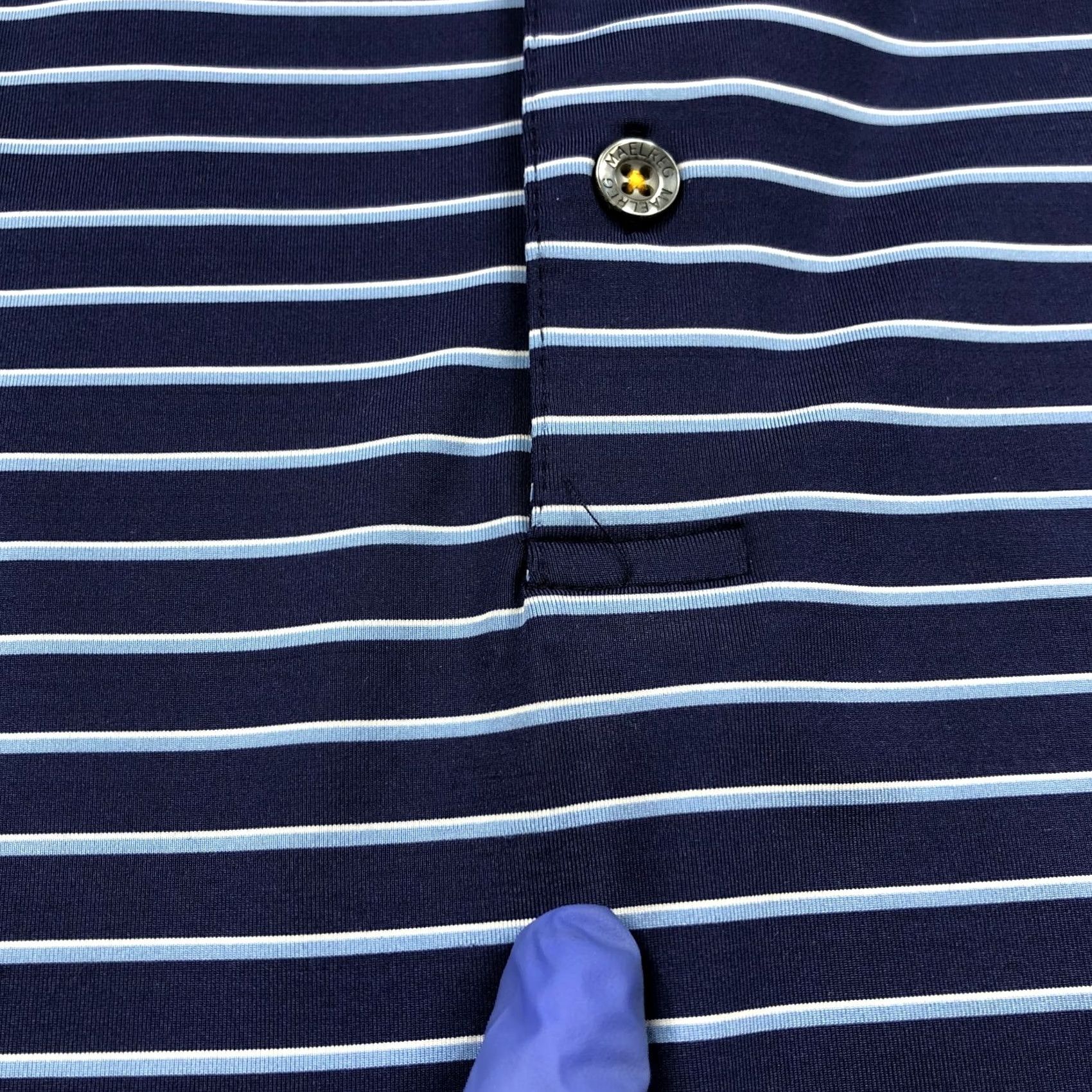 Vintage Maelreg Polo Shirt 3XL Striped Blue Nike? Size US XXL / EU 58 / 5 - 4 Thumbnail