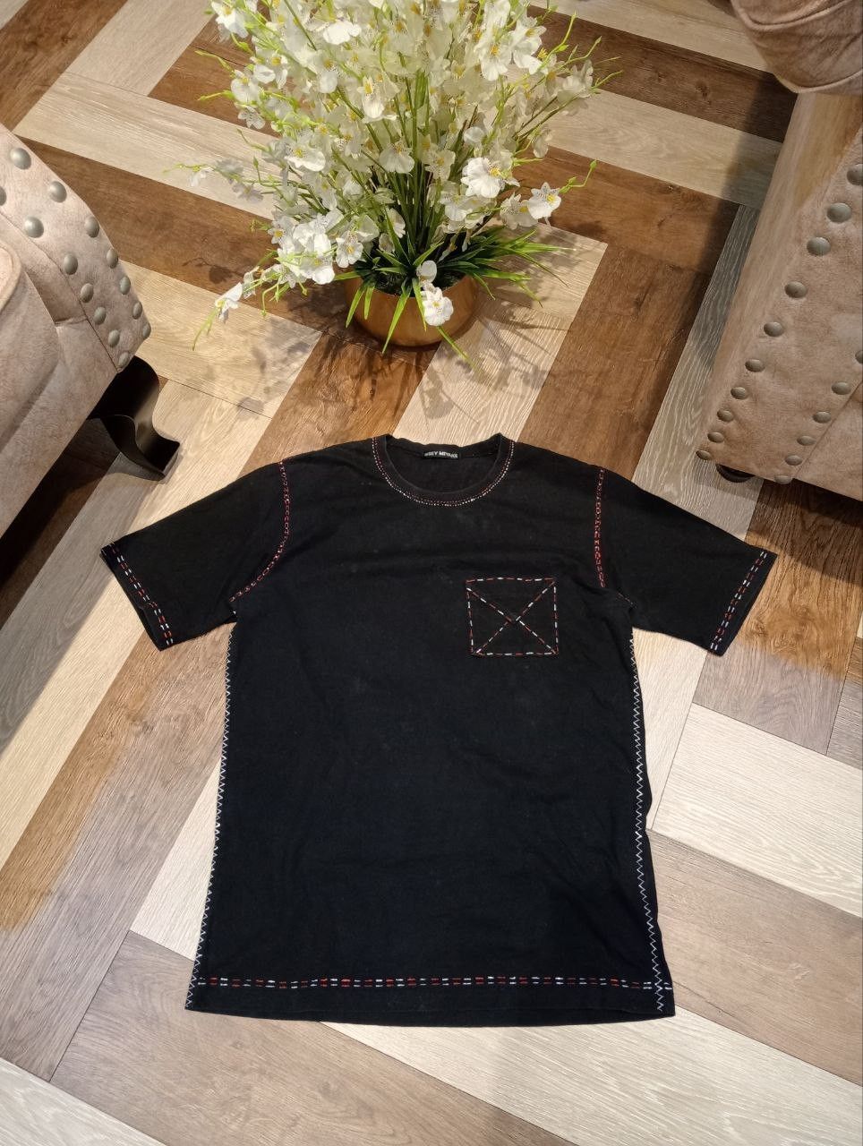 Issey Miyake VINTAGE ISSEY MIYAKE BLACK COTTON POCKET T-SHIRT Size US M / EU 48-50 / 2 - 4 Thumbnail