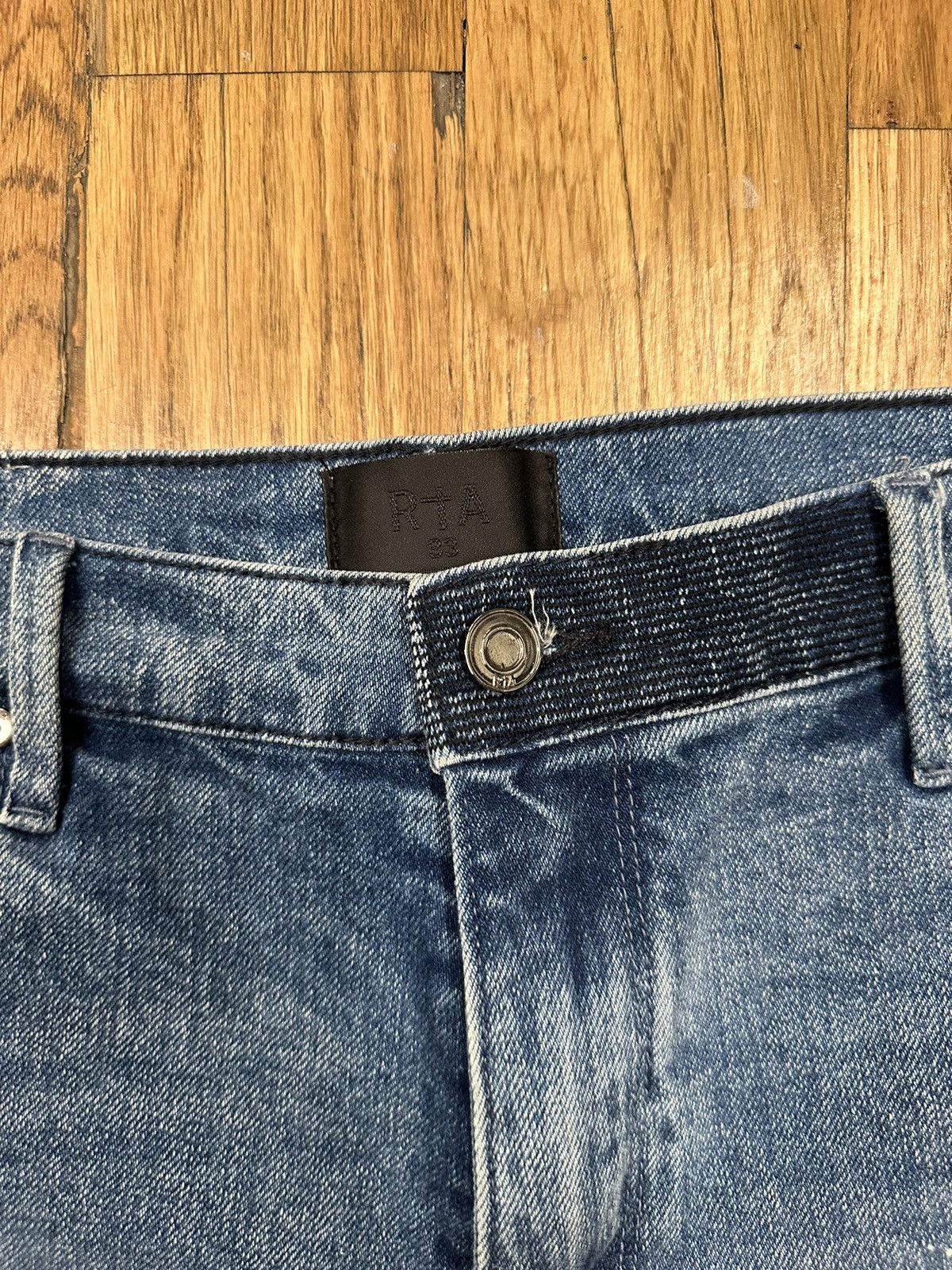 Rta Rta Small Spell White Splatter Blue Denim Jeans Size 33 NEW Size US 33 - 3 Thumbnail