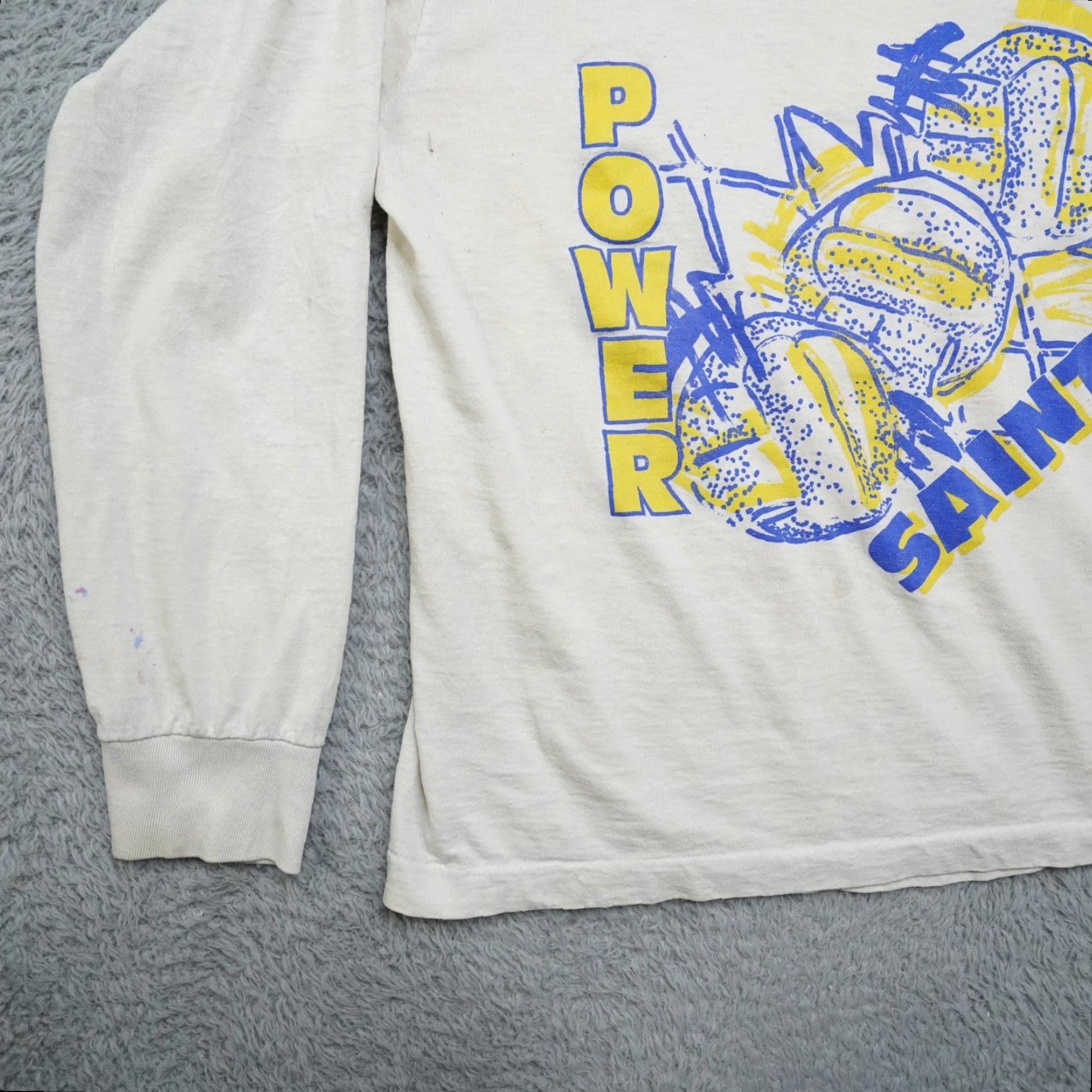 Fruit Of The Loom VINTAGE Fruit of the Loom Shirt Mens L 90s White Cotton Crew Neck Short Sleeve Football Jesus Volley Ball - 1990s Size US L / EU 52-54 / 3 - 5 Thumbnail