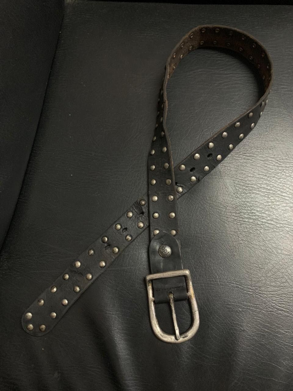 Black studded leather belt