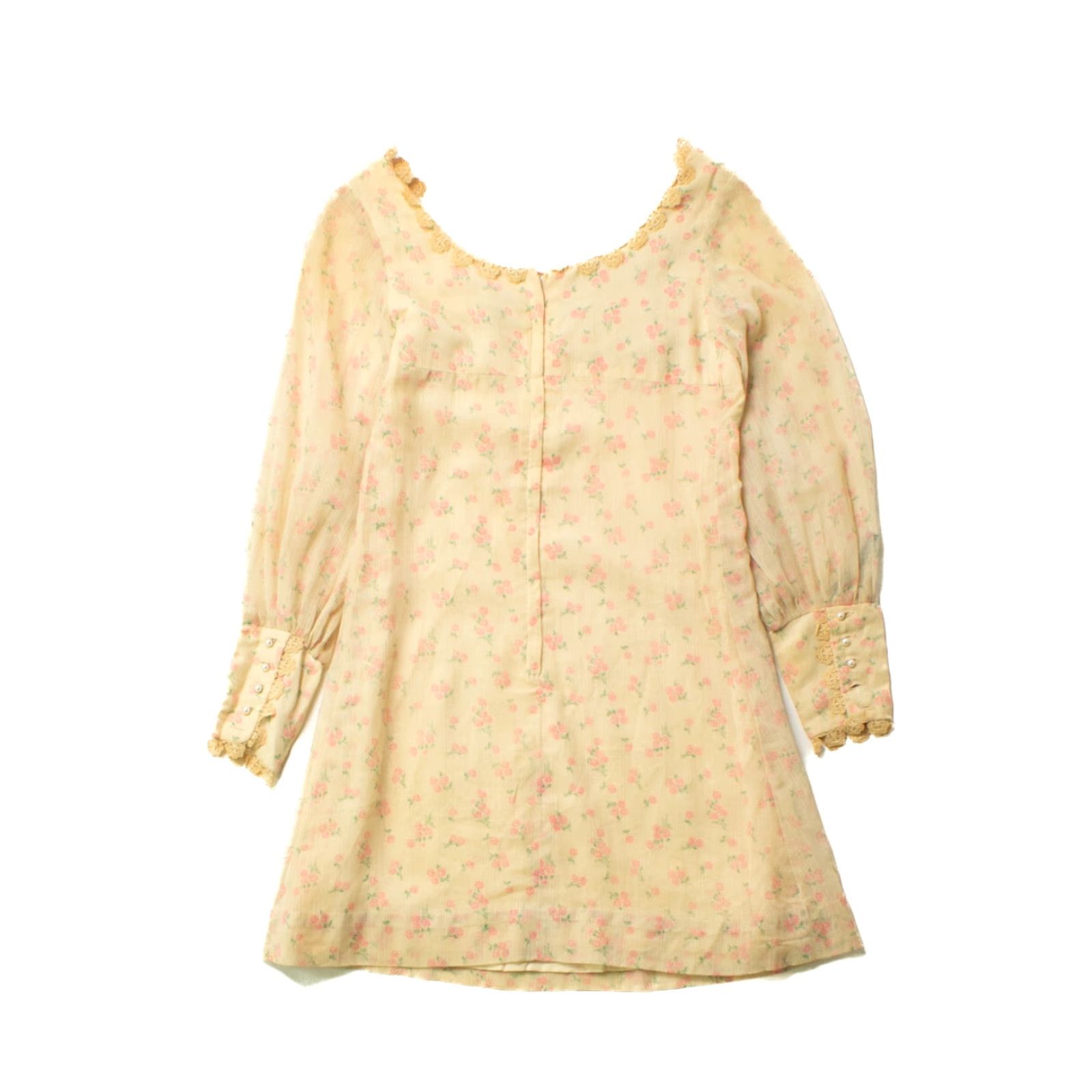 Vintage VINTAGE Young Edwardian Beige Floral Dress Medium Boho Chic Peasant Dress Womens Size M / US 6-8 / IT 42-44 - 8 Thumbnail