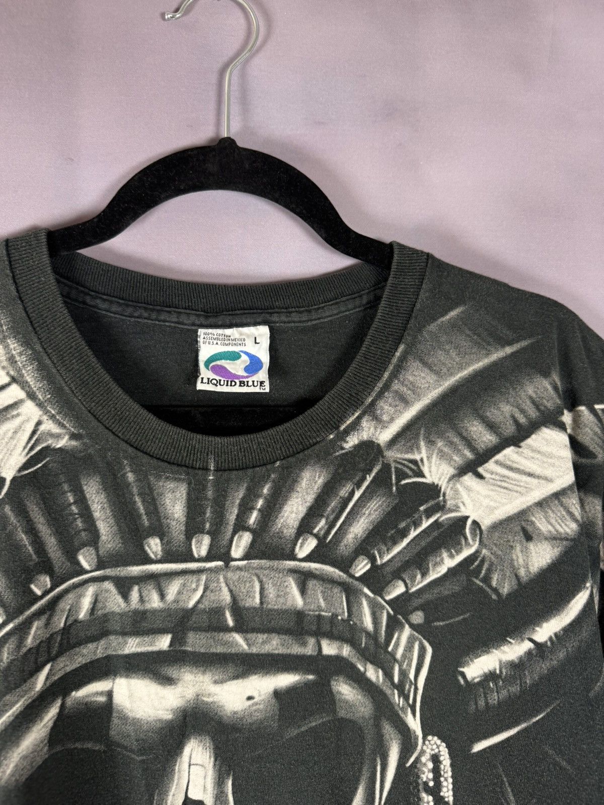 Liquid Blue × Vintage 90’s Vintage 1997 Liquid Blue Shirt XL Skeleton Indian AOP Size US L / EU 52-54 / 3 - 8 Thumbnail