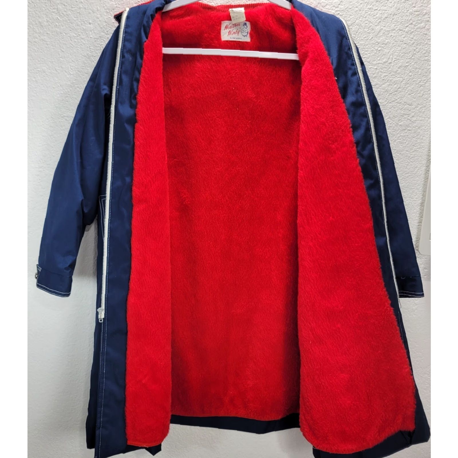 Vintage VINTAGE Weather Winky Jacket Coat Girls 1950s Blue Fleece Zip Up Sz 14 Size US L / EU 52-54 / 3 - 7 Thumbnail