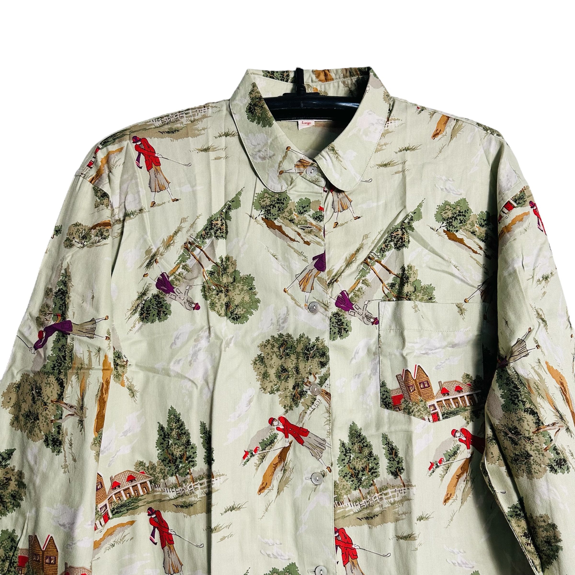 Burberry 🔥RARE🔥Vintage 90s Burberrys All Print Button Up Shirt Size US L / EU 52-54 / 3 - 2 Thumbnail