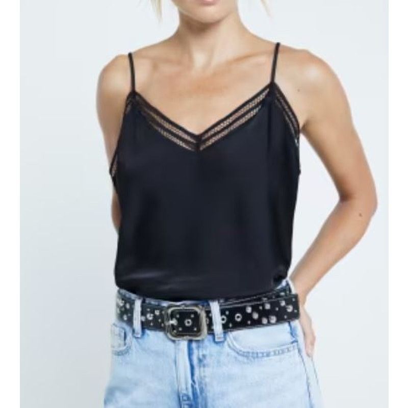 Express NWT Express V-Neck Cutout Tank Top Black Womens Size Medium Size M / US 6-8 / IT 42-44 - 1 Thumbnail