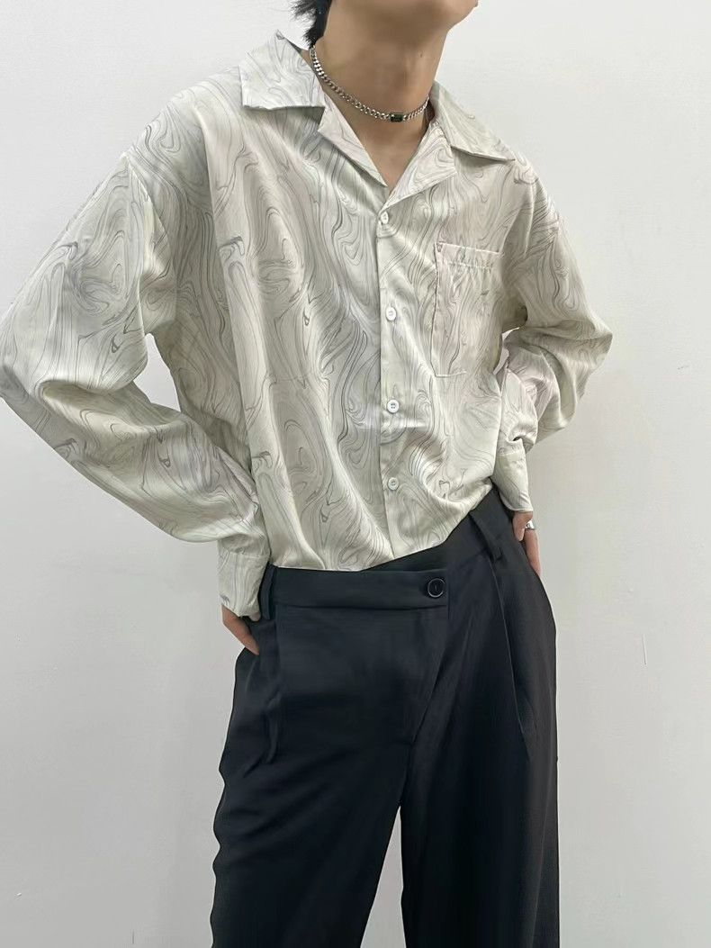 Japanese Brand × Vintage Vintage Wave Pattern Casual Loose Long Sleeve Shirt Size US M / EU 48-50 / 2 - 3 Thumbnail
