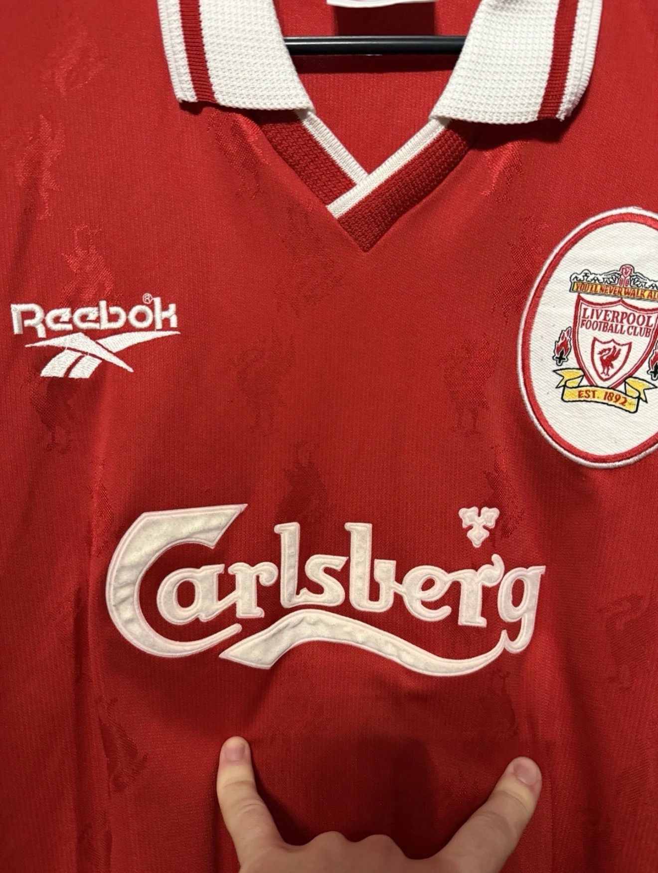 Reebok Vintage Reebok Liverpool 96/97/98 Jersey Home Shirt Size US L / EU 52-54 / 3 - 3 Thumbnail
