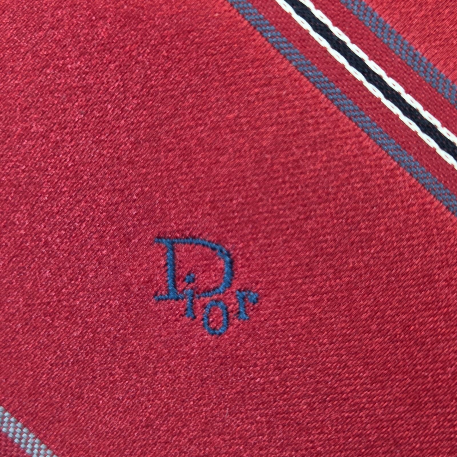 Dior Vintage Christian Dior Red Striped Designer Tie USA Size ONE SIZE - 4 Thumbnail