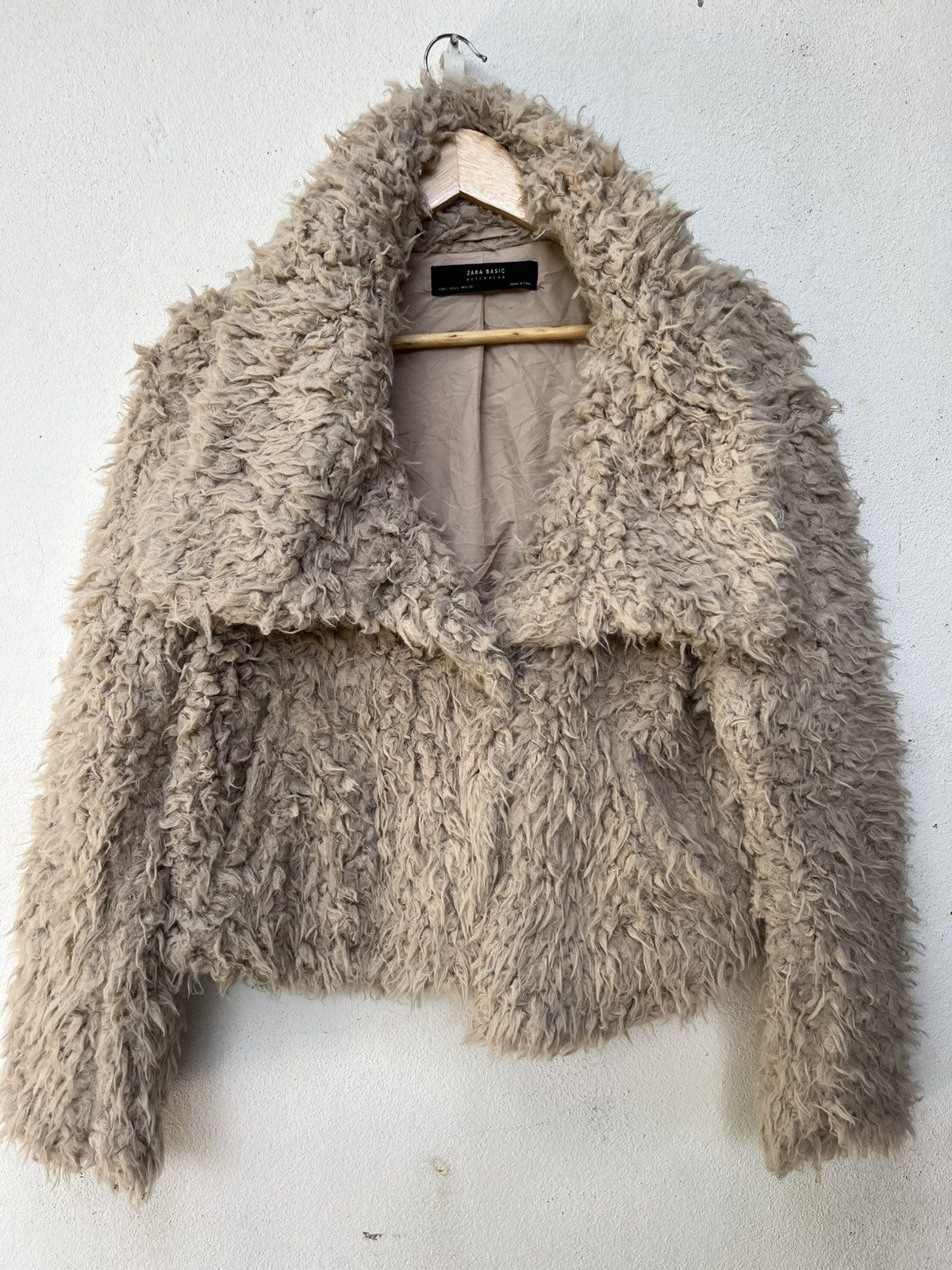 💥Zara Basic Faux Fur Boxy Coat