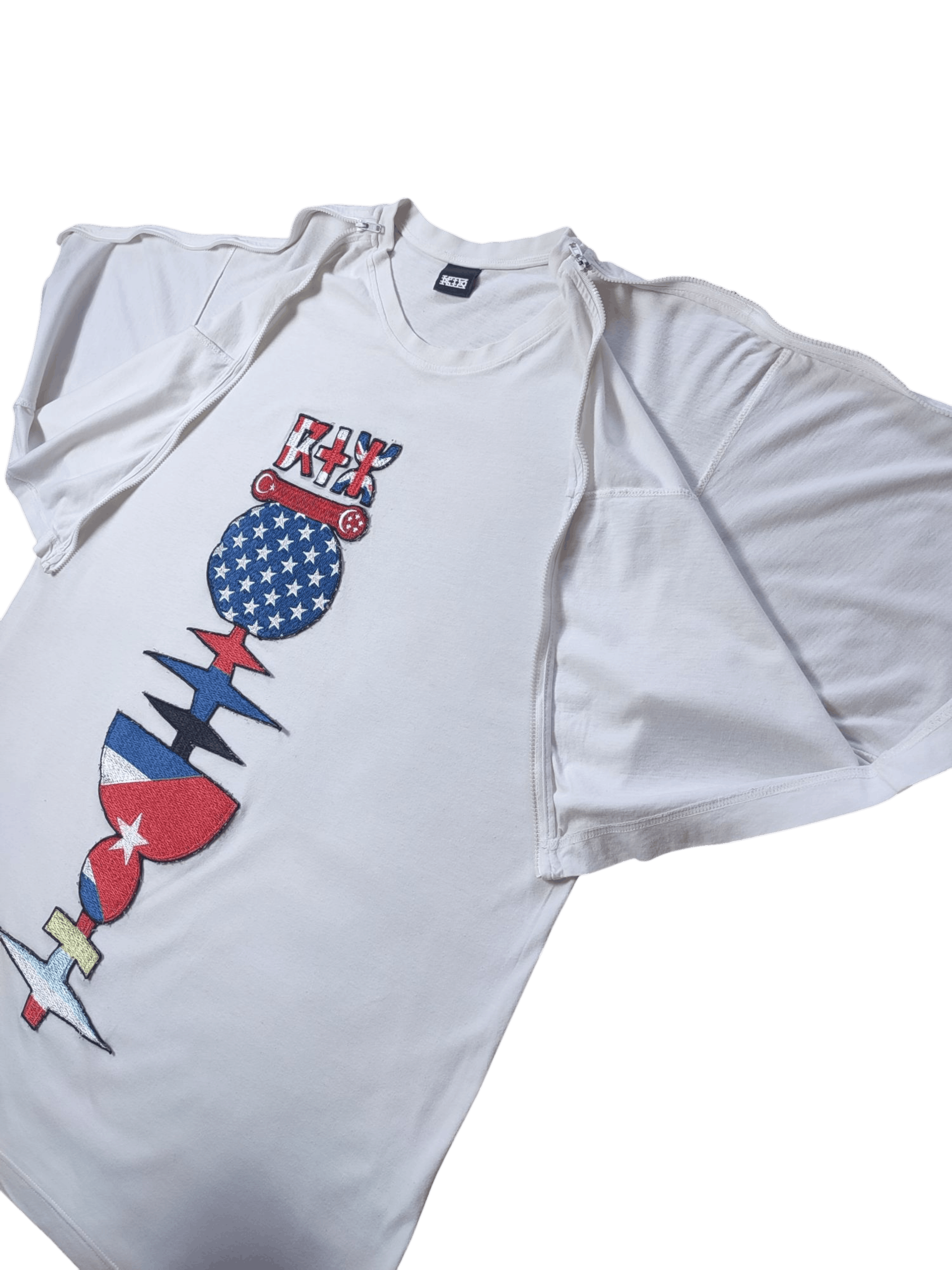 KTZ KTZ Kokon To Zai White Embroidered Rocket Graphic Flag Tee Size US S / EU 44-46 / 1 - 6 Thumbnail