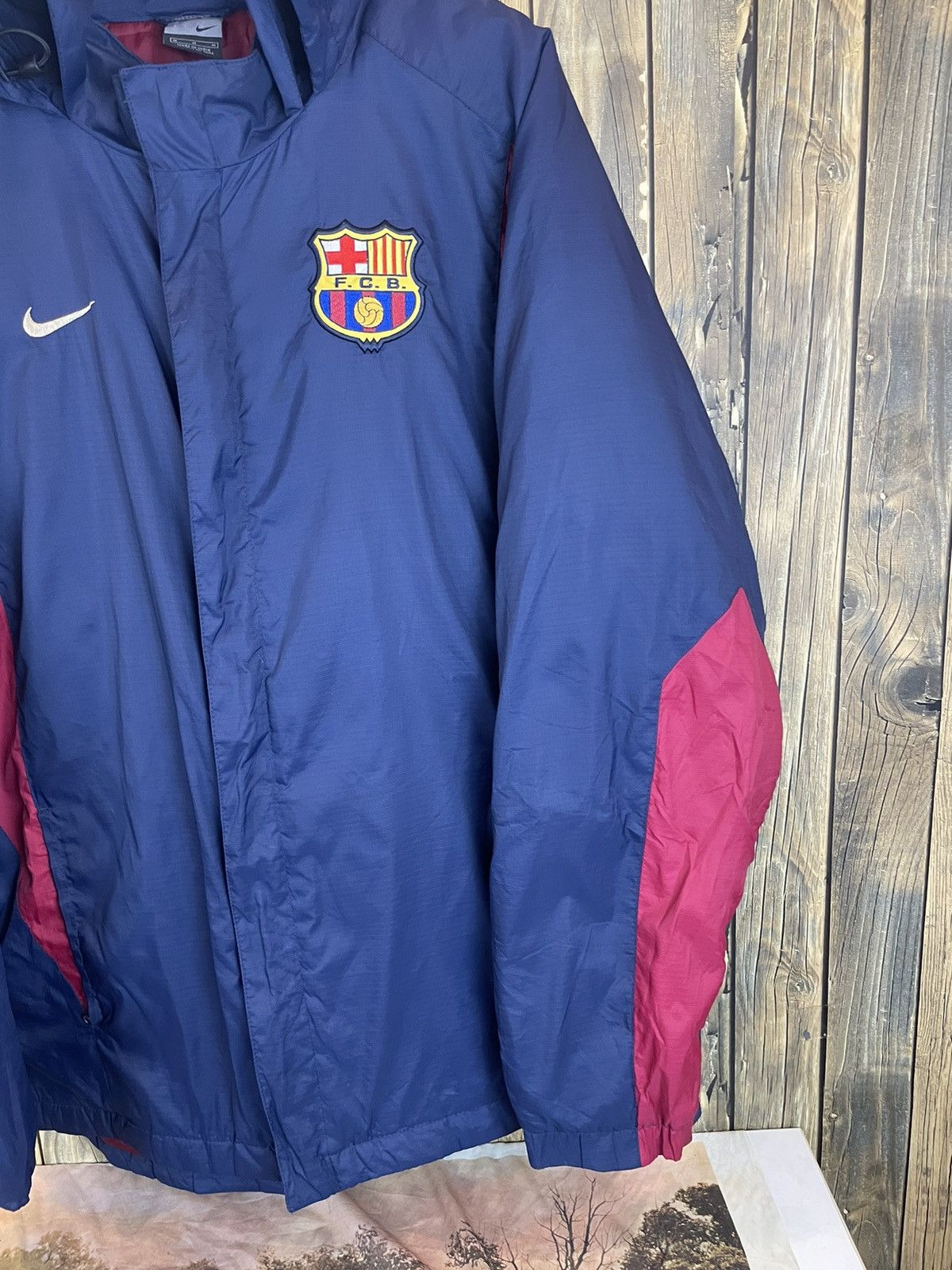 Nike × Vintage ❤️Barca nike vintage jacket hoodie❤️ Size US M / EU 48-50 / 2 - 2 Thumbnail