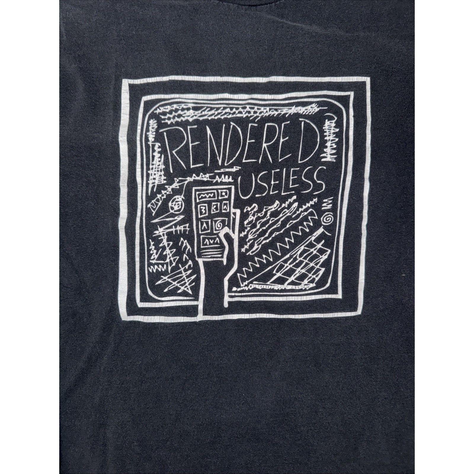 Band Tees × Vintage Abstract Neo Art Graphic Long Sleeve T-Shirt Black L 20x28 Size US L / EU 52-54 / 3 - 2 Thumbnail