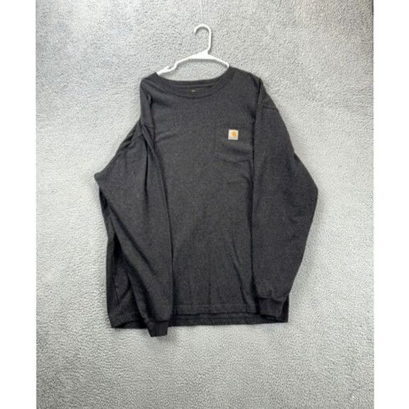 Carhartt VINTAGE Carhartt Shirt Mens XLT Tall Black Original Fit T-Shirt Work Long Sleeve Pocket Size US XL / EU 56 / 4 - 3 Thumbnail