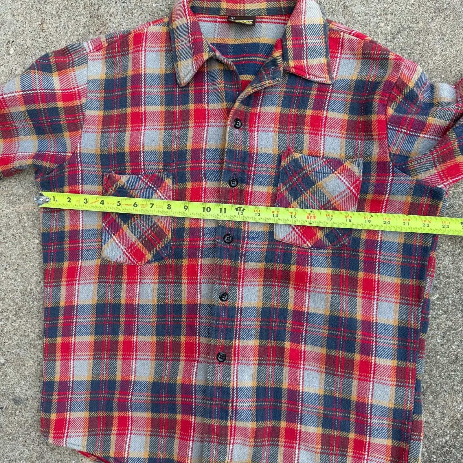 Other Sears Sportswear 1970s Heavy Cotton Plaid Flannel Shirt Size US L / EU 52-54 / 3 - 5 Thumbnail