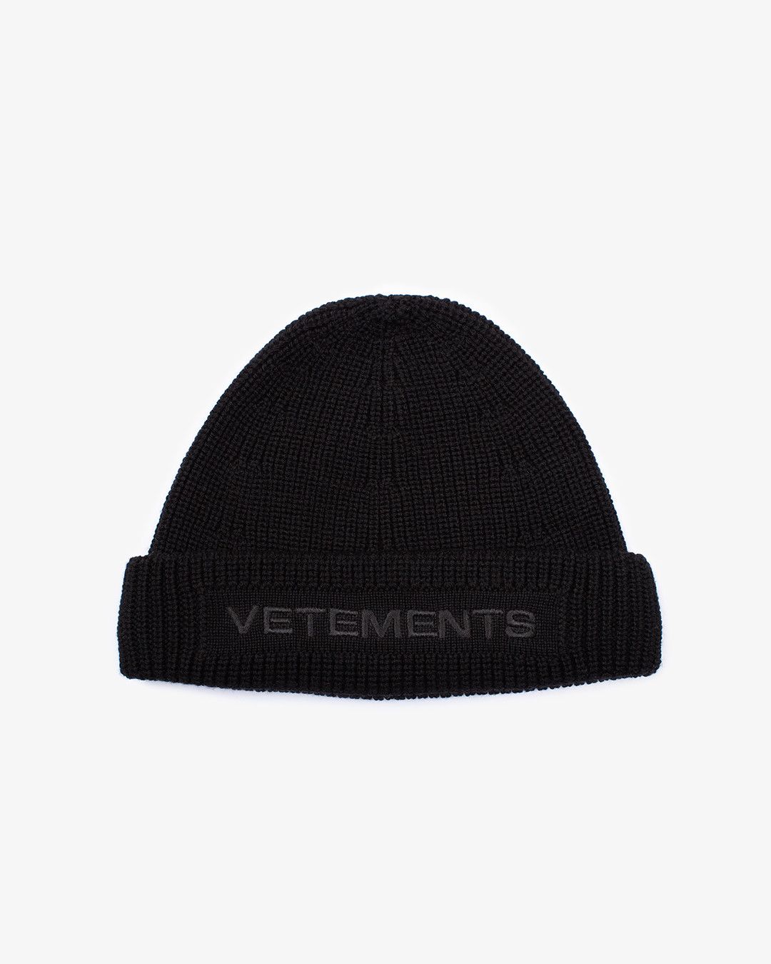 Vetements VETEMENTS BLACK LOGO BEANIE Size ONE SIZE - 1 Thumbnail