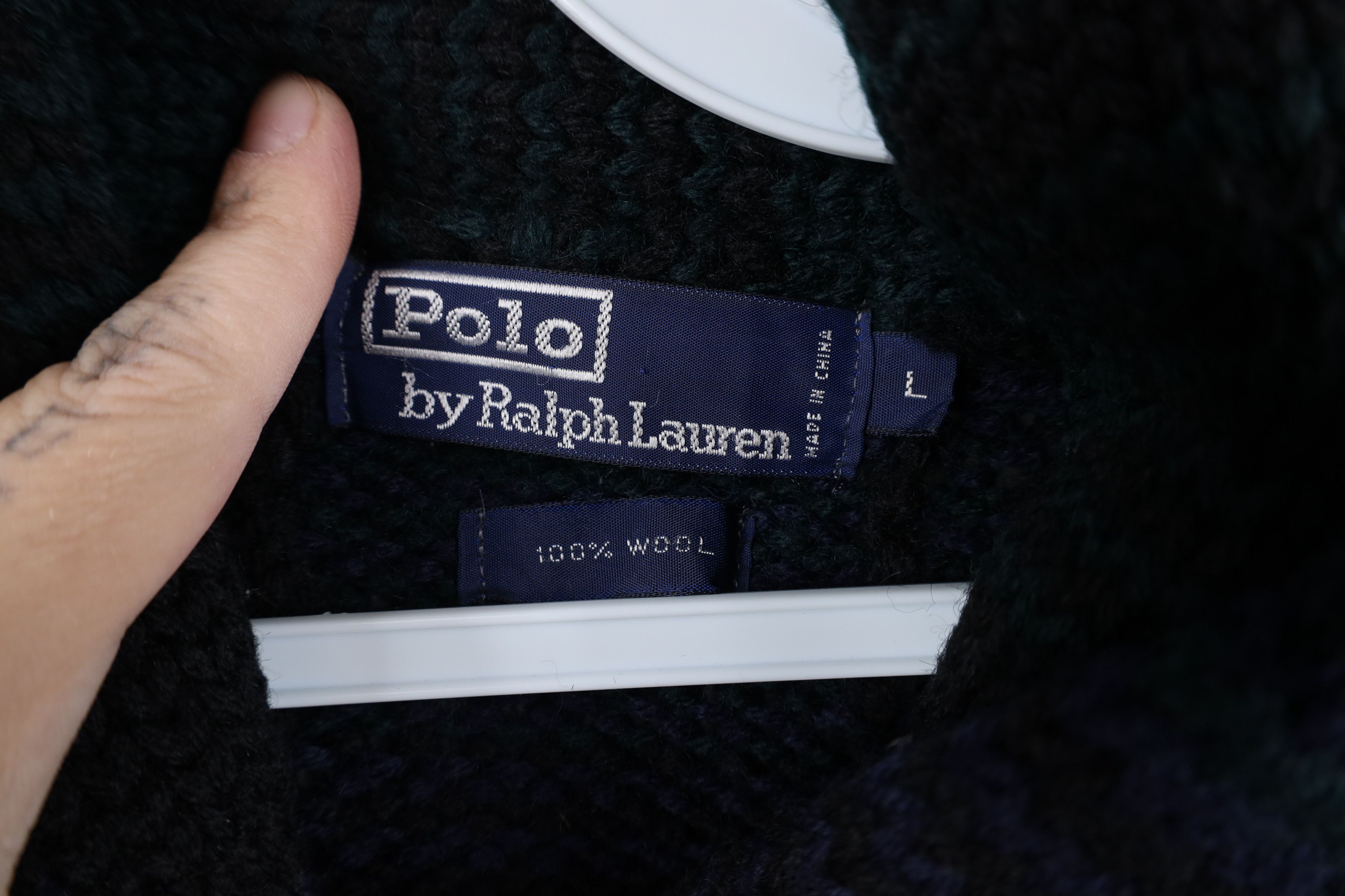 Ralph Lauren Vintage 90s Ralph Lauren Wool Knit Shawl Cardigan Sweater Size US L / EU 52-54 / 3 - 5 Thumbnail