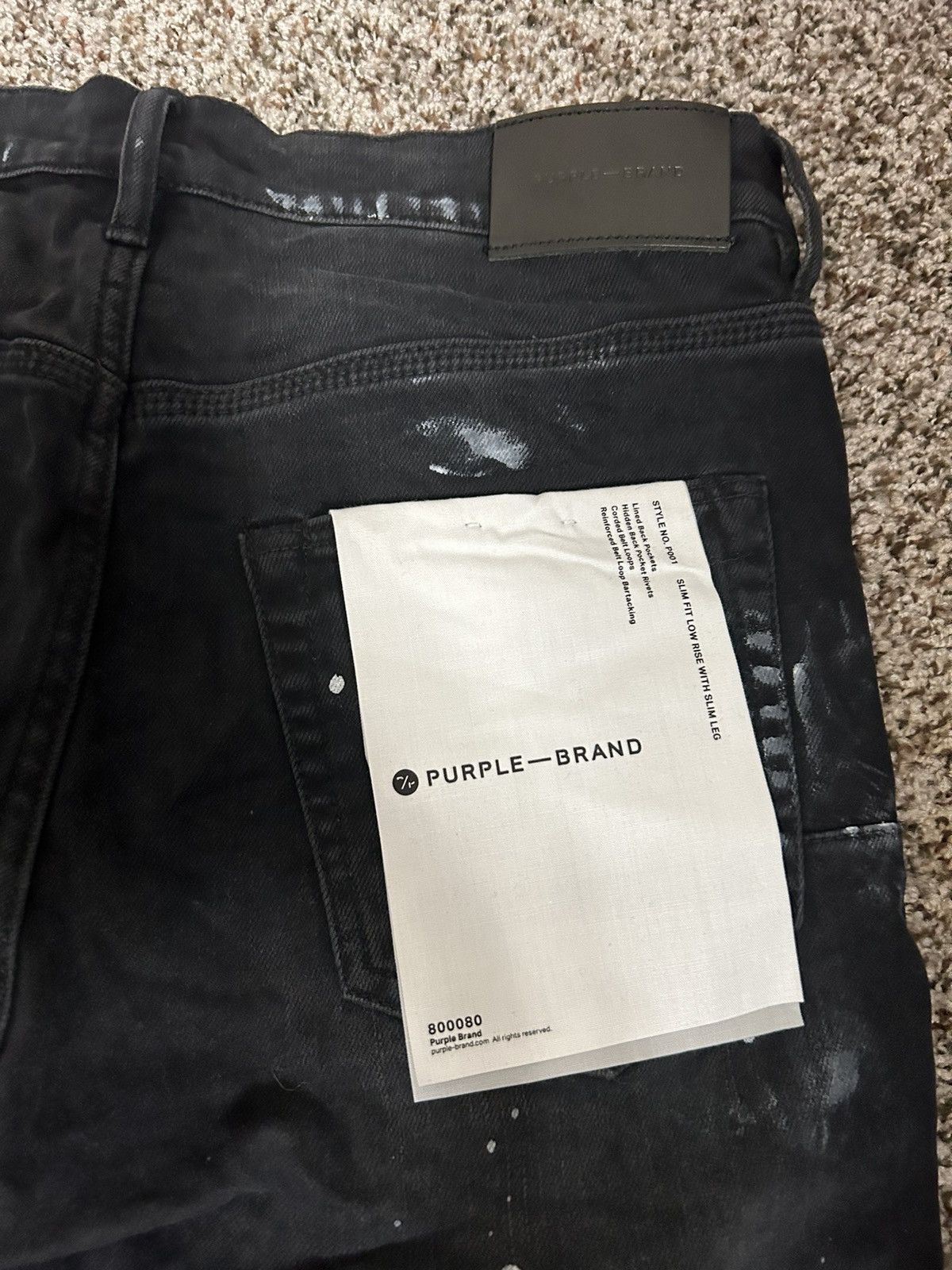 Purple Purple Brand Jean - Black Resin Knee Slit Size US 31 - 6 Thumbnail