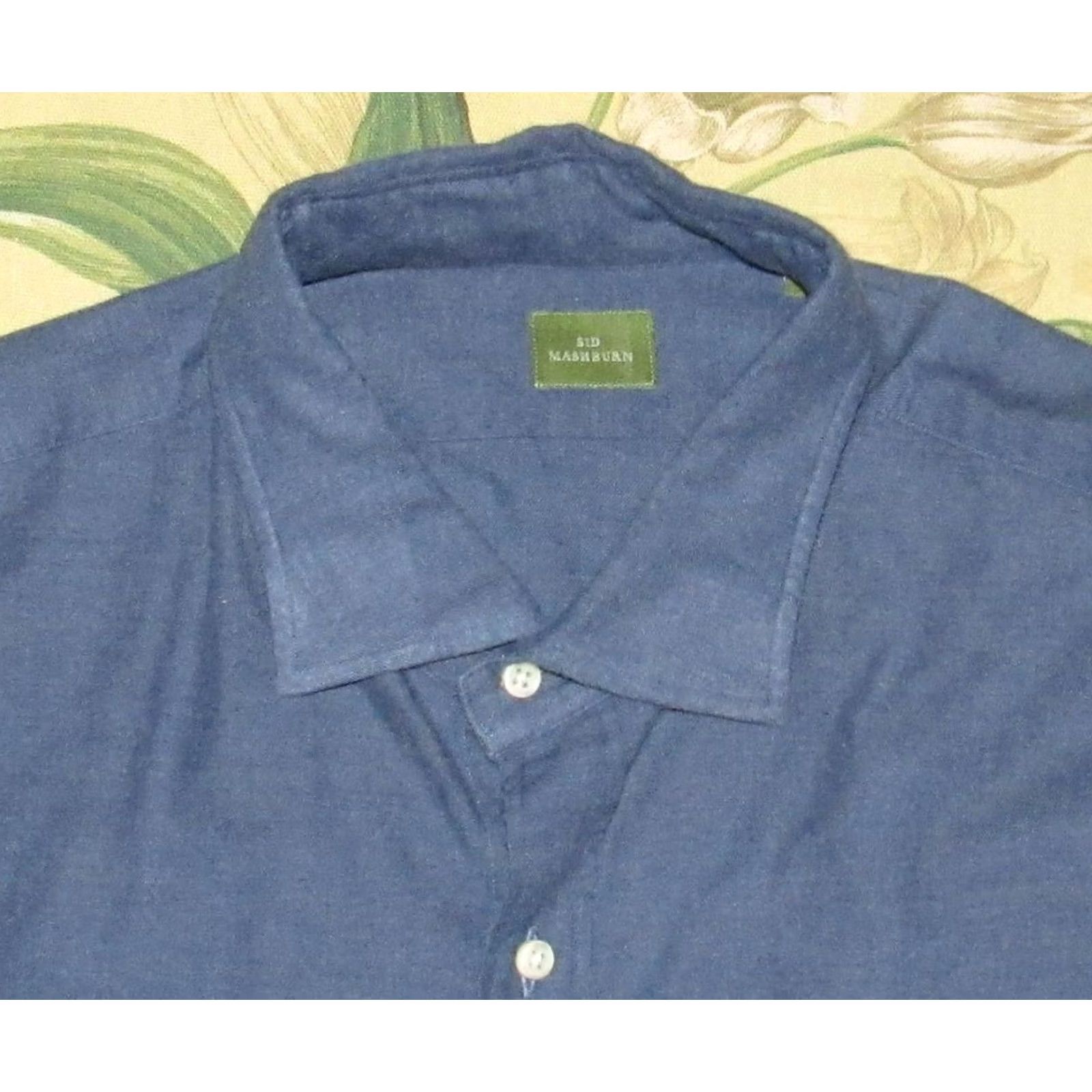 Sid Mashburn SID MASHBURN Blue Brushed Cotton Long Sleeve Button Down Shirt XL Mens Size US XL / EU 56 / 4 - 2 Thumbnail