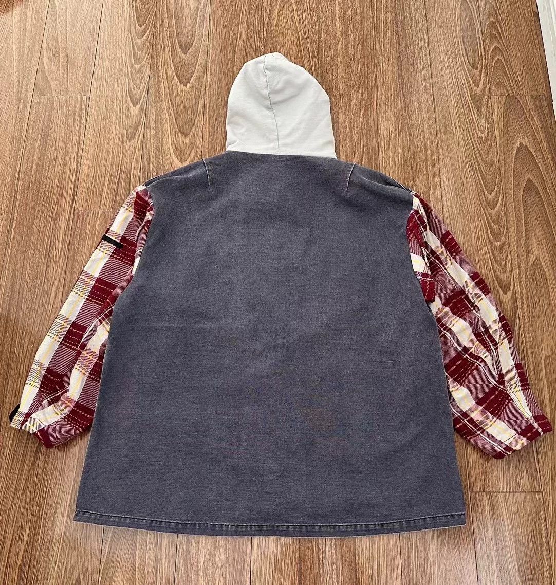 N.Hoolywood N.HOOLYWOOD Denim Plaid Relaxed Hooded Shirt Japan Size US M / EU 48-50 / 2 - 2 Thumbnail