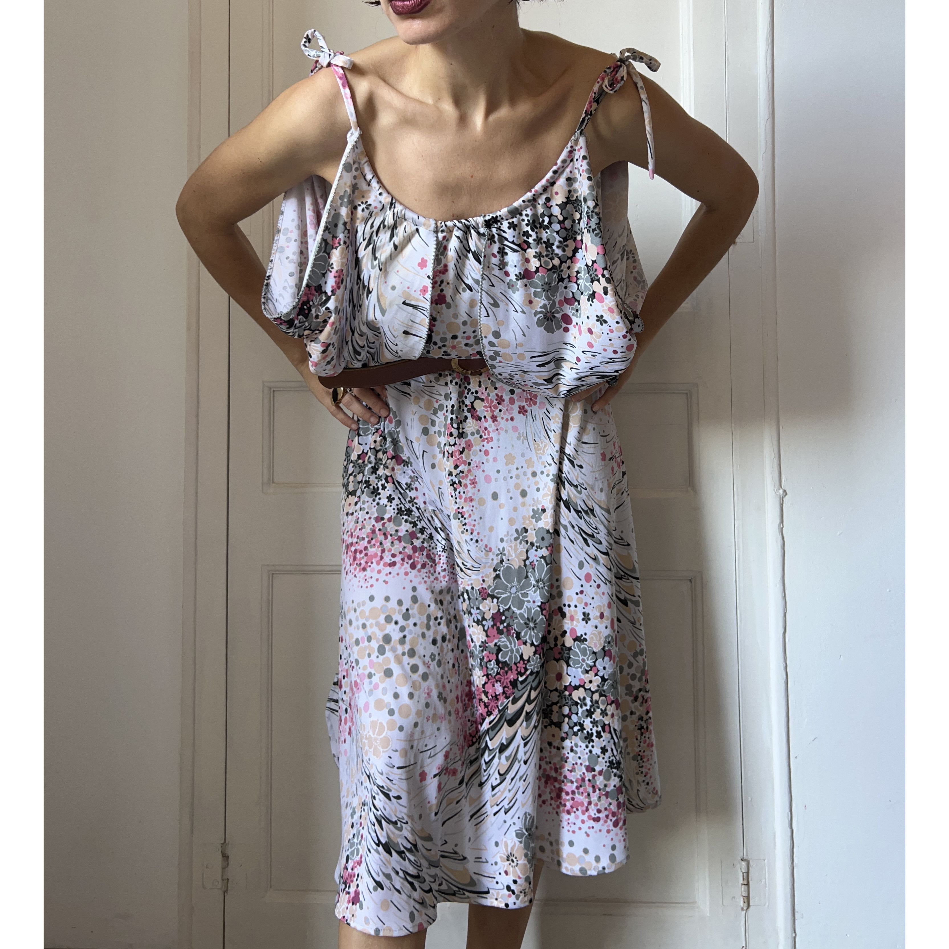 Vintage Vintage 80s Shubette London Blouson Midi Dress Size M / US 6-8 / IT 42-44 - 4 Thumbnail