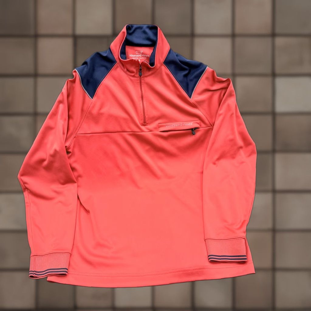 Vineyard Vines Vineyard Vines Pullover Mens Small Pink Colorblock 1/4 Zip Raglan Long Sleeve Mock Neck Size US S / EU 44-46 / 1 - 1 Thumbnail