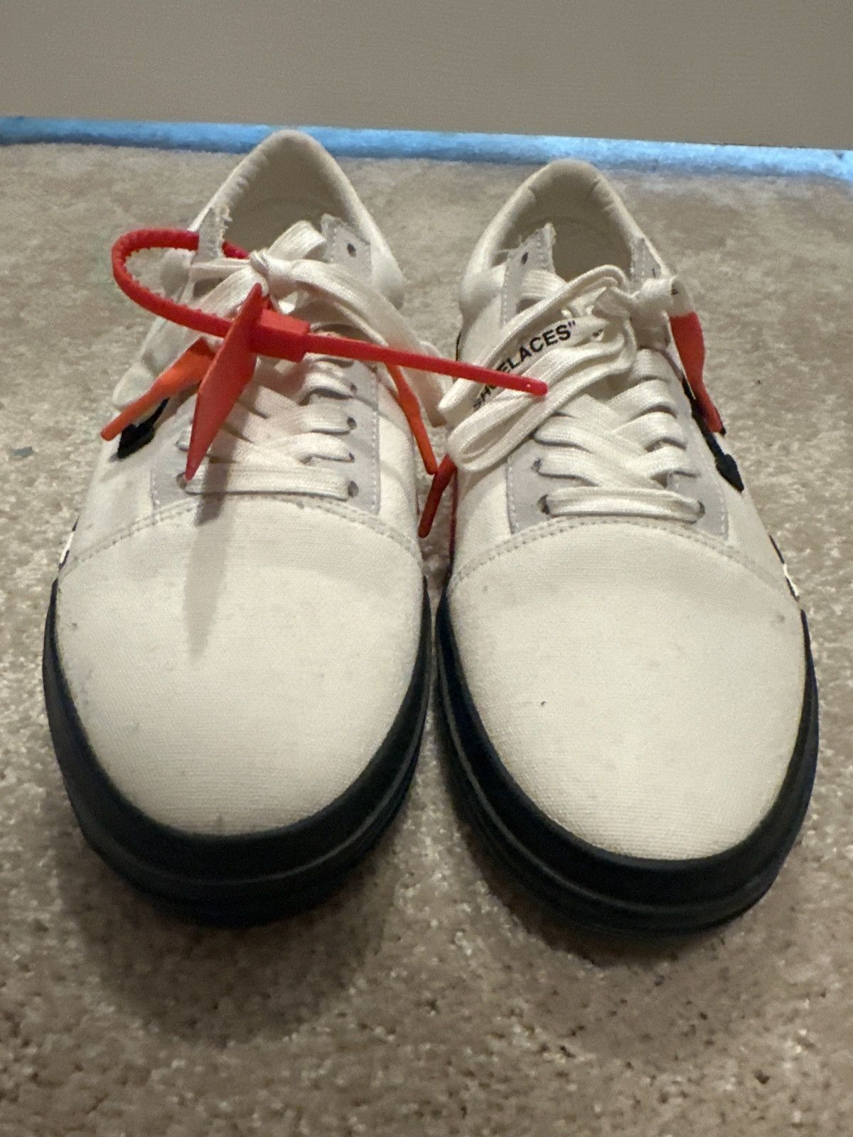 Off-White OFF-WHITE Vulc Low White (Updated Stripes) 2018 Size US 12 / EU 45 - 2 Thumbnail