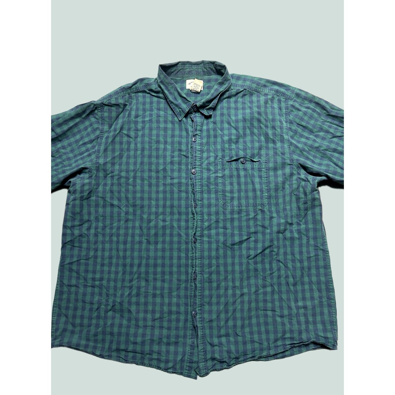 Vintage Blue mountain Long Sleeve Button Shirt Plaid Cotton Lightweight 2XL Mens Blue Green Size US XXL / EU 58 / 5 - 1 Thumbnail